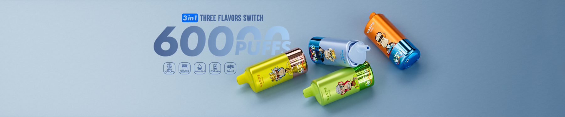 Wholesale Disposable Vape Waspe 60000 60K Puffs Vaper Box Vap Solo Vape Electronic Cigarette EU Europe Germany Spain