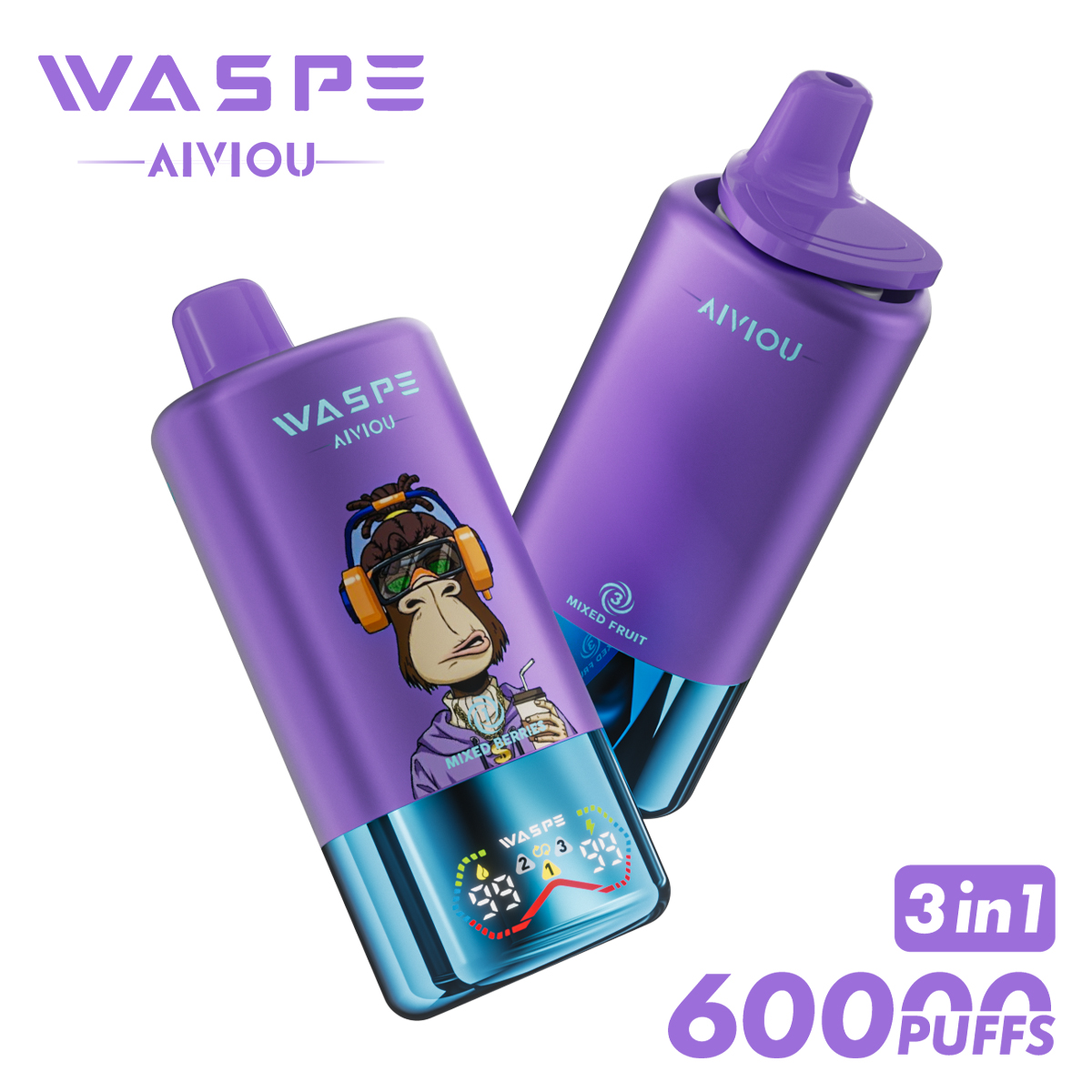 Wholesale Disposable Vape Waspe 60000 60K Puffs Vaper Box Vap Solo Vape Electronic Cigarette EU Europe Germany Spain
