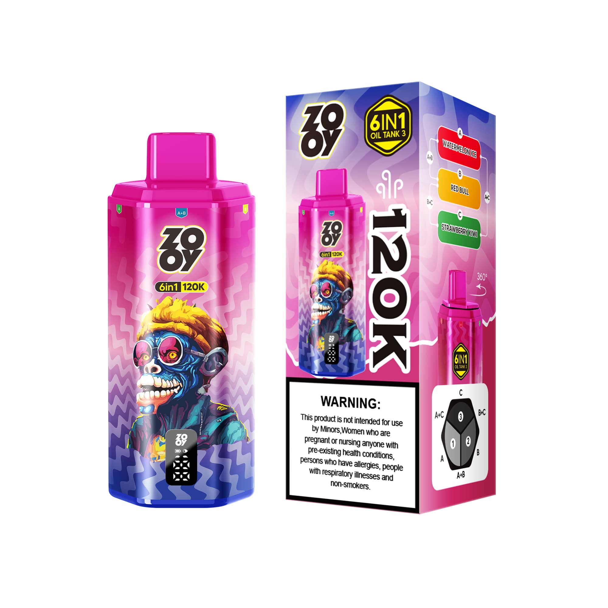 Zooy 6 in 1 120000 120K Puffs 100K 200K 300K Vapers 300000 200000 100000 Disposable Vape 80K