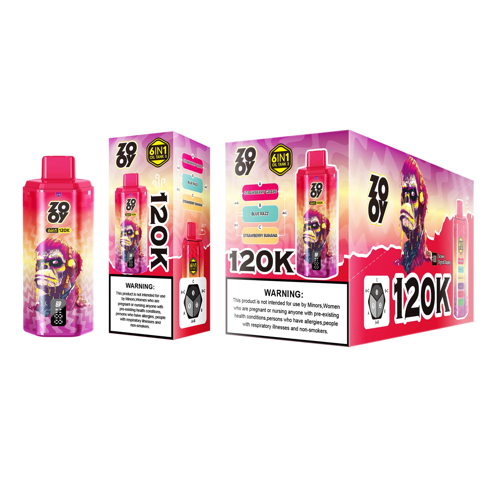 Zooy 6 in 1 120000 120K Puffs 100K 200K 300K Vapers 300000 200000 100000 Disposable Vape 80K