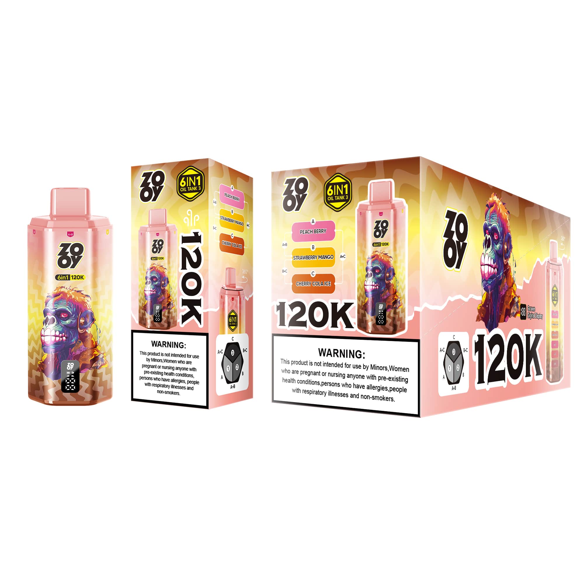 Zooy 6 in 1 120000 120K Puffs 100K 200K 300K Vapers 300000 200000 100000 Disposable Vape 80K