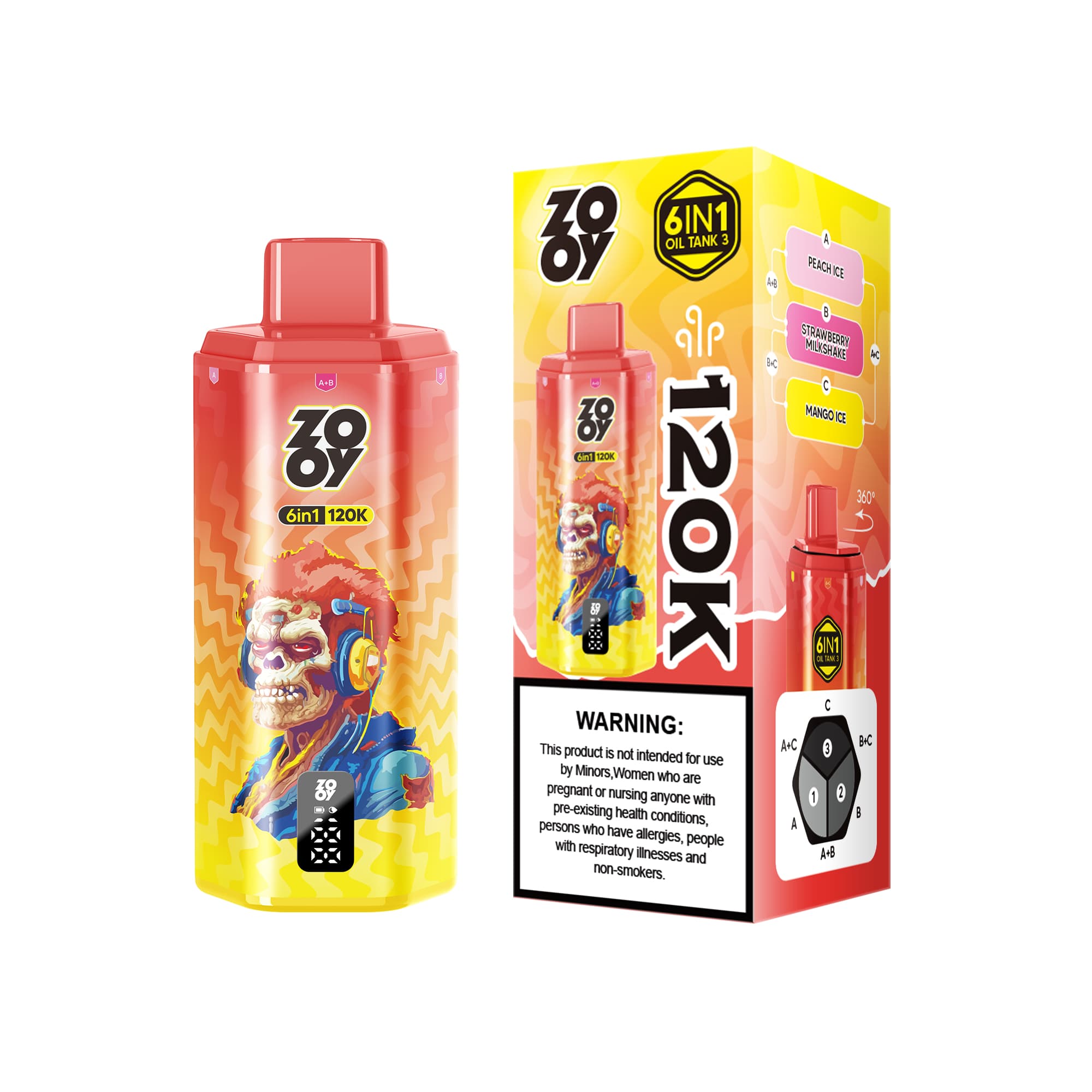 Zooy 6 in 1 120000 120K Puffs 100K 200K 300K Vapers 300000 200000 100000 Disposable Vape 80K