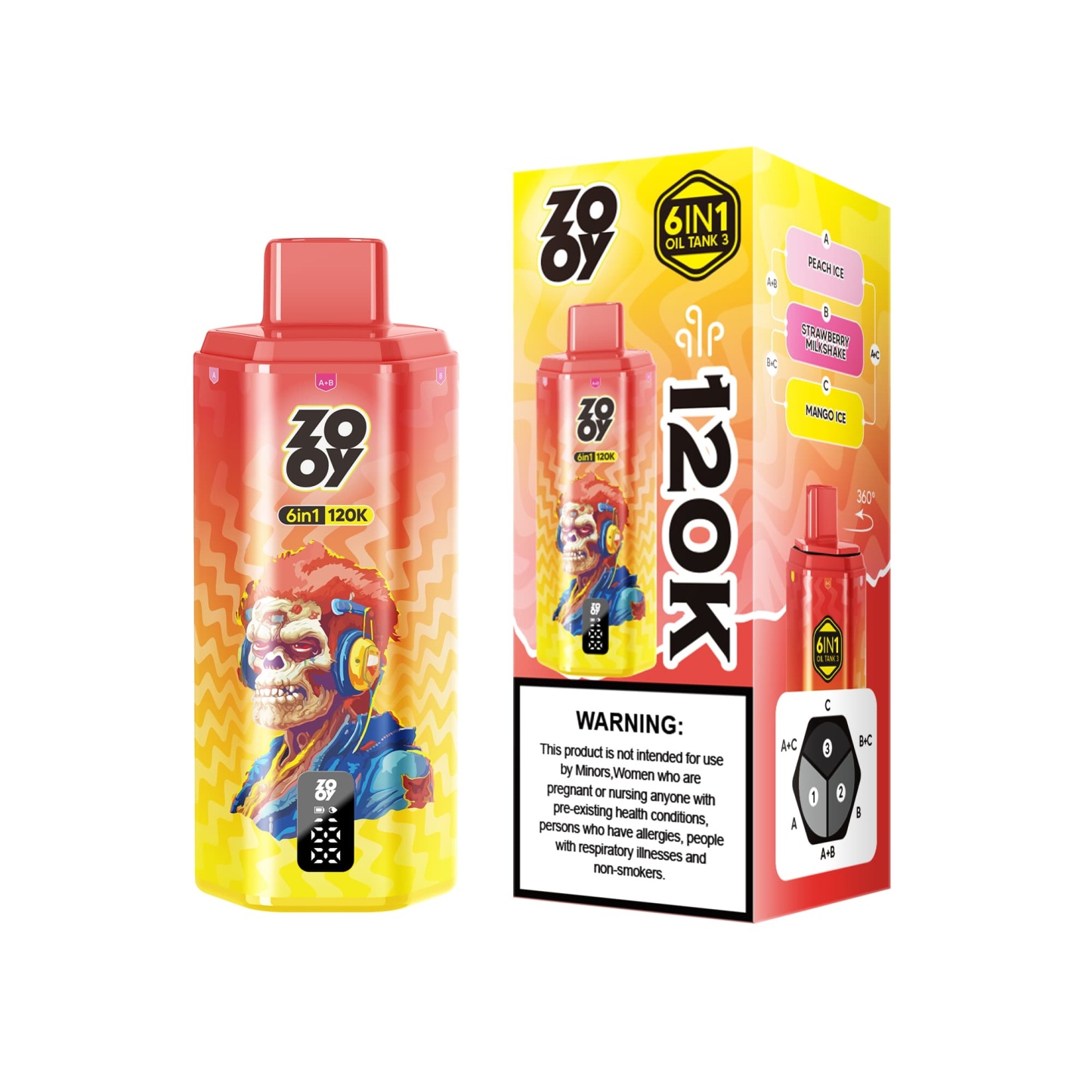 Zooy 6 in 1 120000 120K Puffs 100K 200K 300K Vapers 300000 200000 100000 Disposable Vape 80K