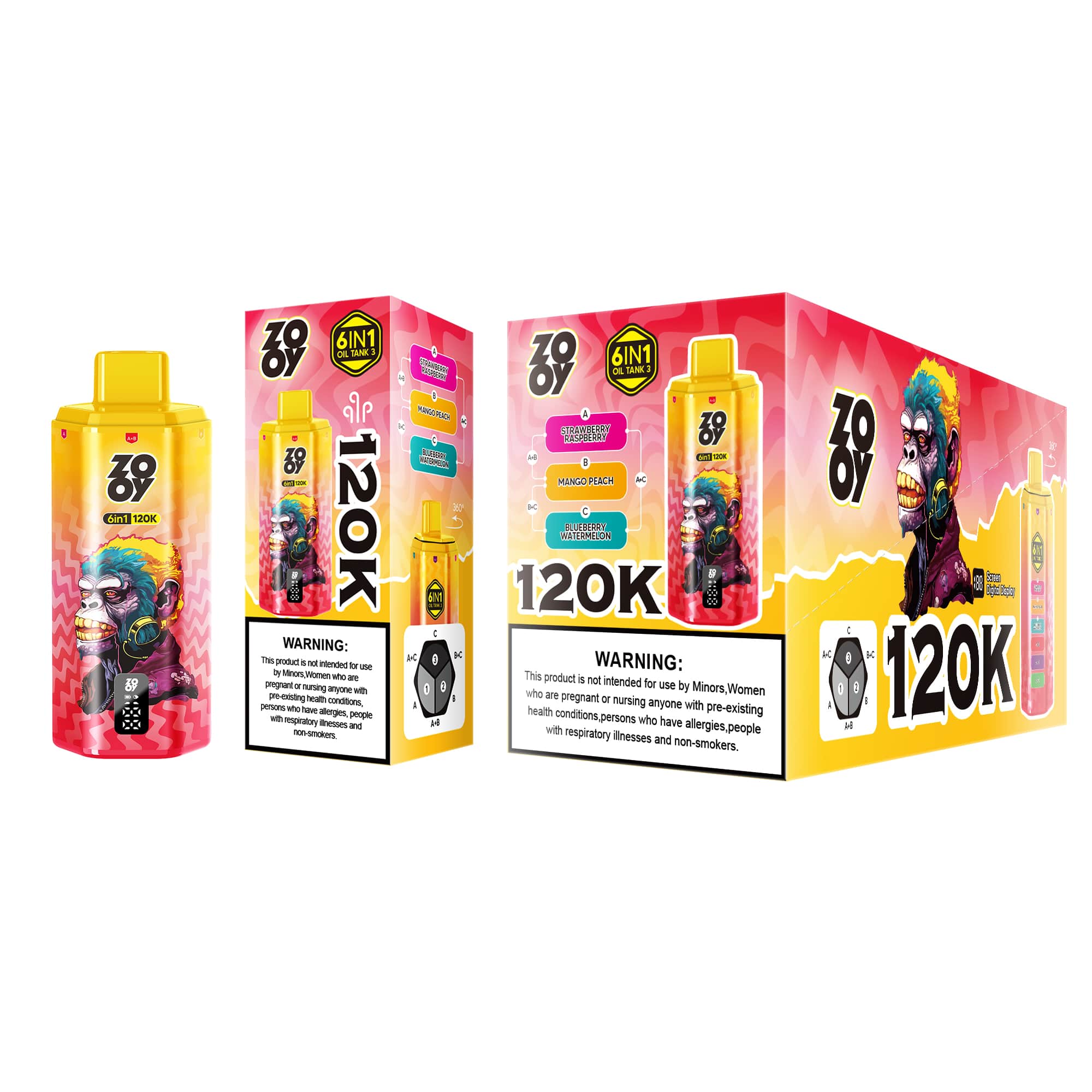 Zooy 6 in 1 120000 120K Puffs 100K 200K 300K Vapers 300000 200000 100000 Disposable Vape 80K