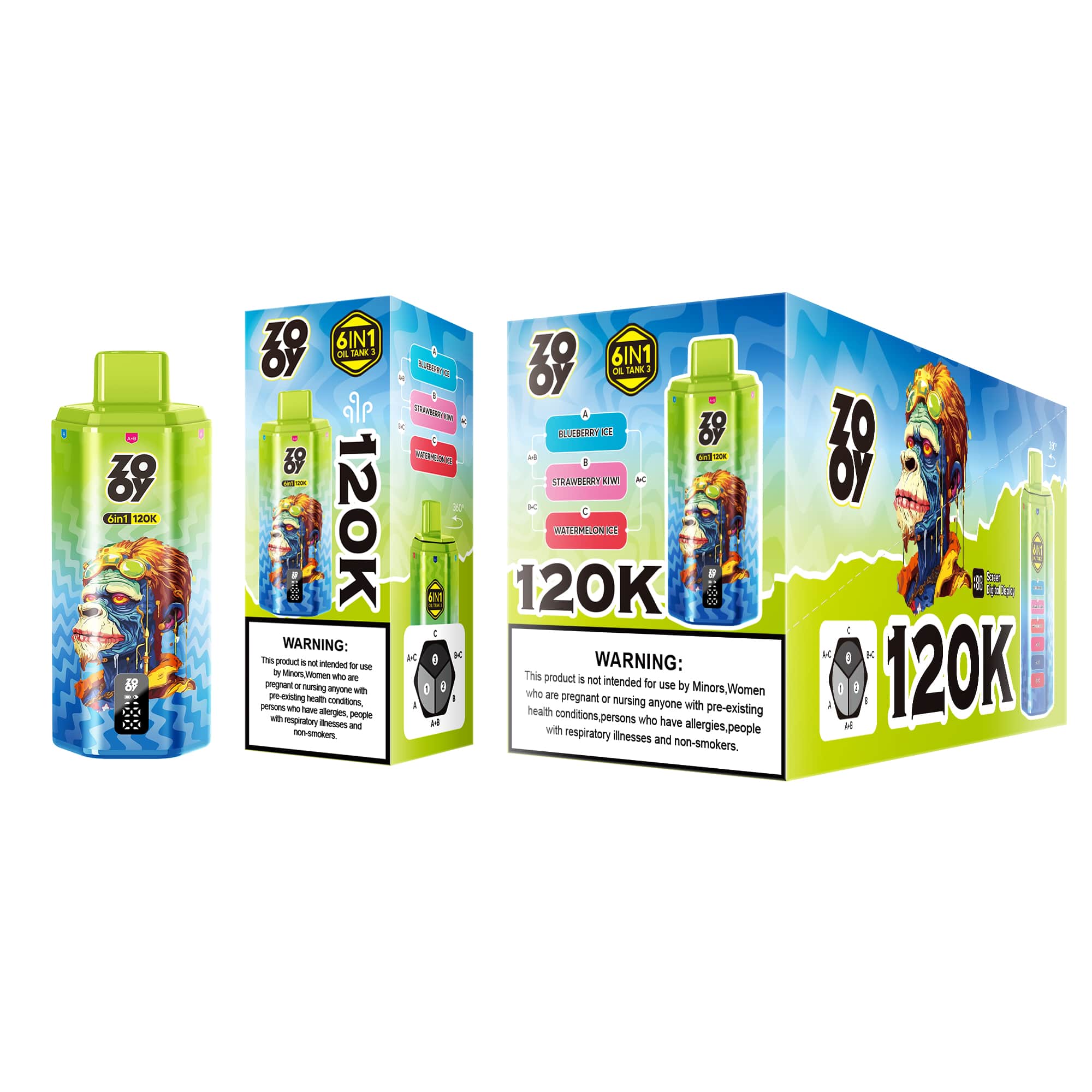 Zooy 6 in 1 120000 120K Puffs 100K 200K 300K Vapers 300000 200000 100000 Disposable Vape 80K