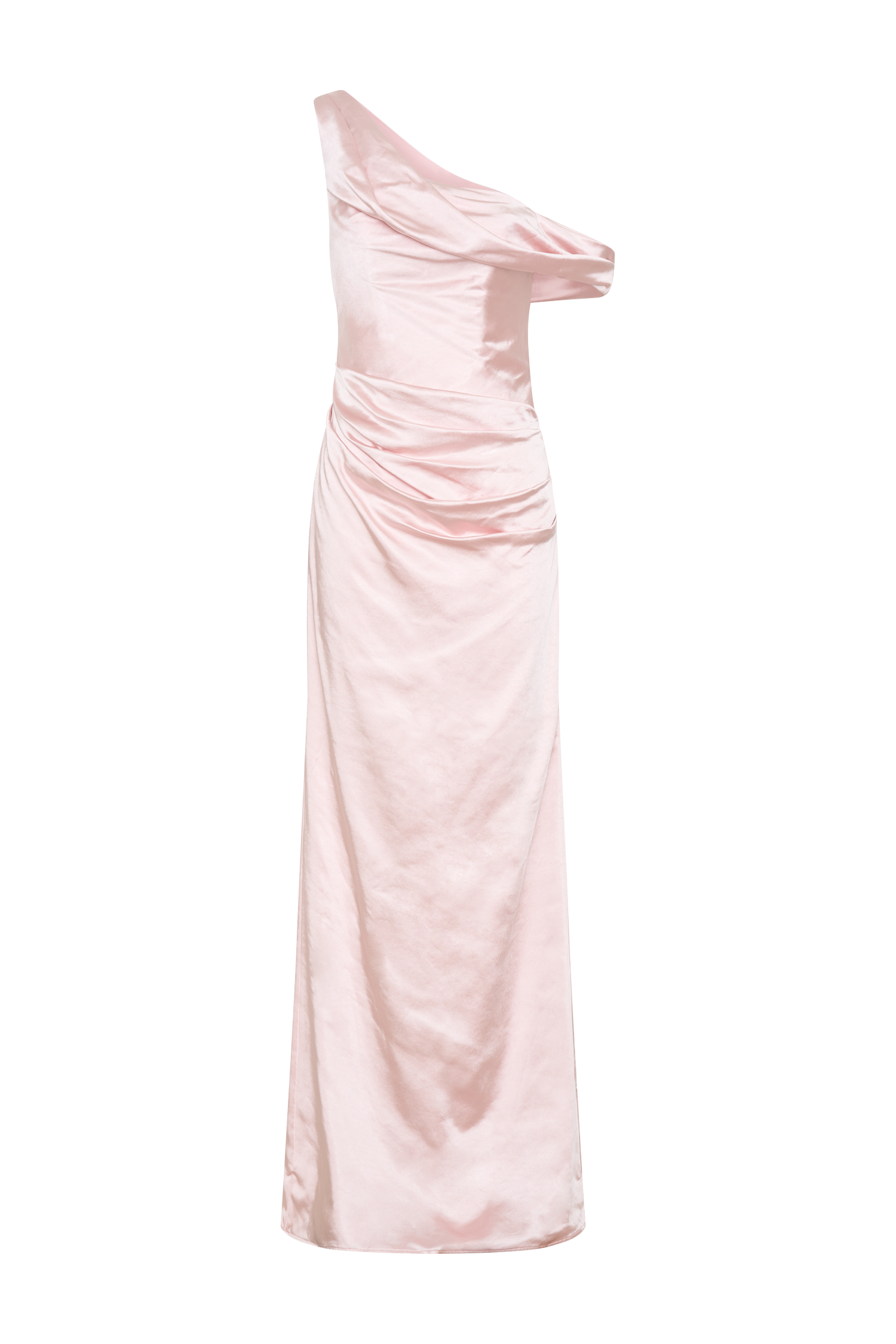 Dalia Off Shoulder Satin Maxi Dress - Soft Pink