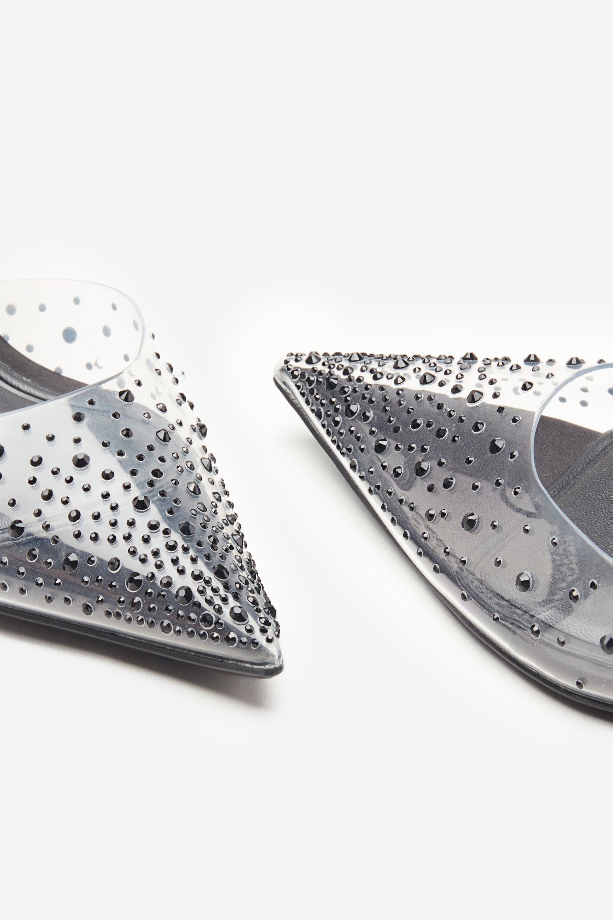 Covergirl Black Diamante Sling Back Pointed Heels-Babyboo Dress Store. All Rights Reserved.