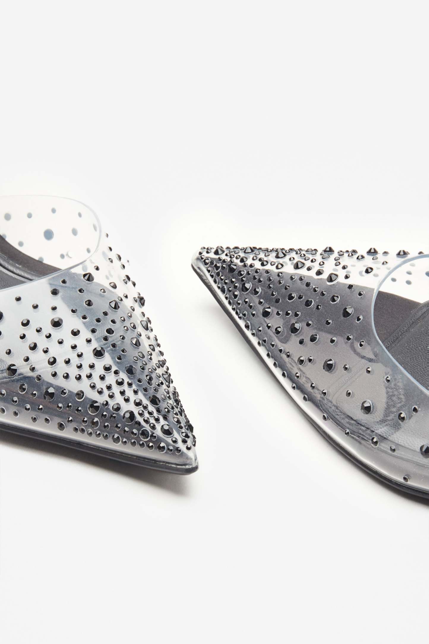 Covergirl Black Diamante Sling Back Pointed Heels-Babyboo Dress Store. All Rights Reserved.