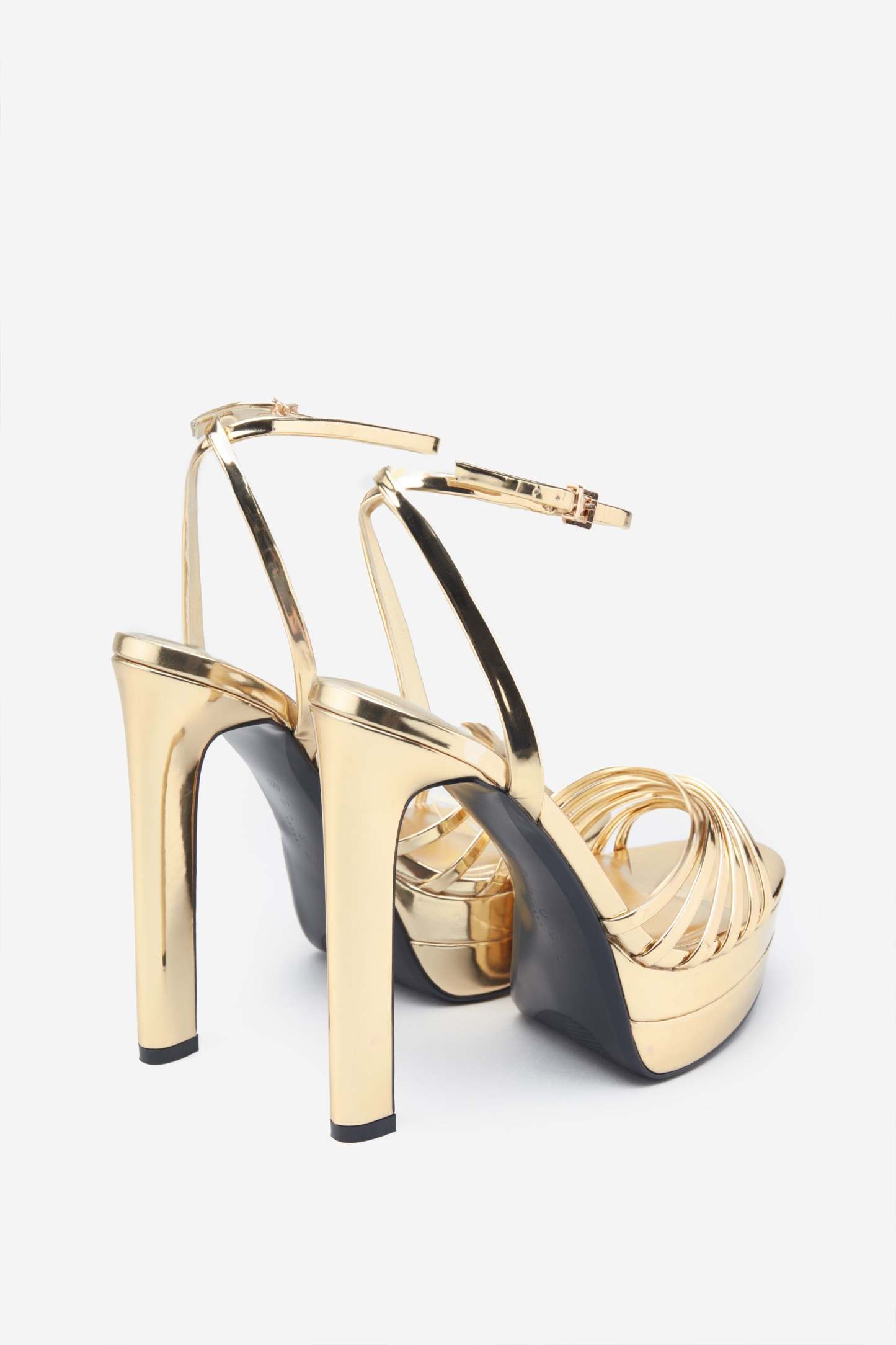 Mirror Mirror Gold Mirror Strappy Heeled Platform Sandals-Babyboo Dress Store. All Rights Reserved.