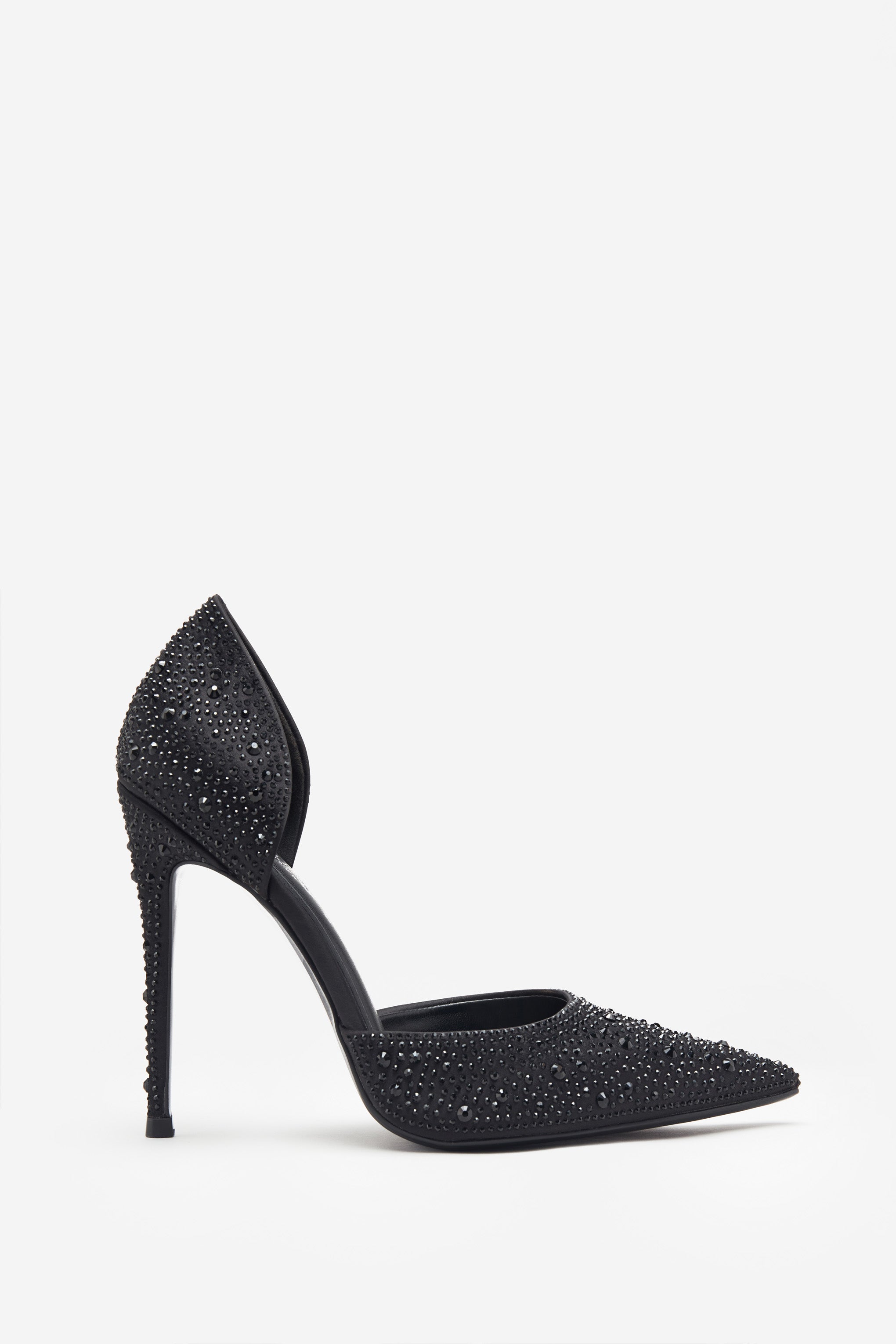 Catcher Black Diamante Pointed Court Heels-Babyboo Dress Store. All Rights Reserved.