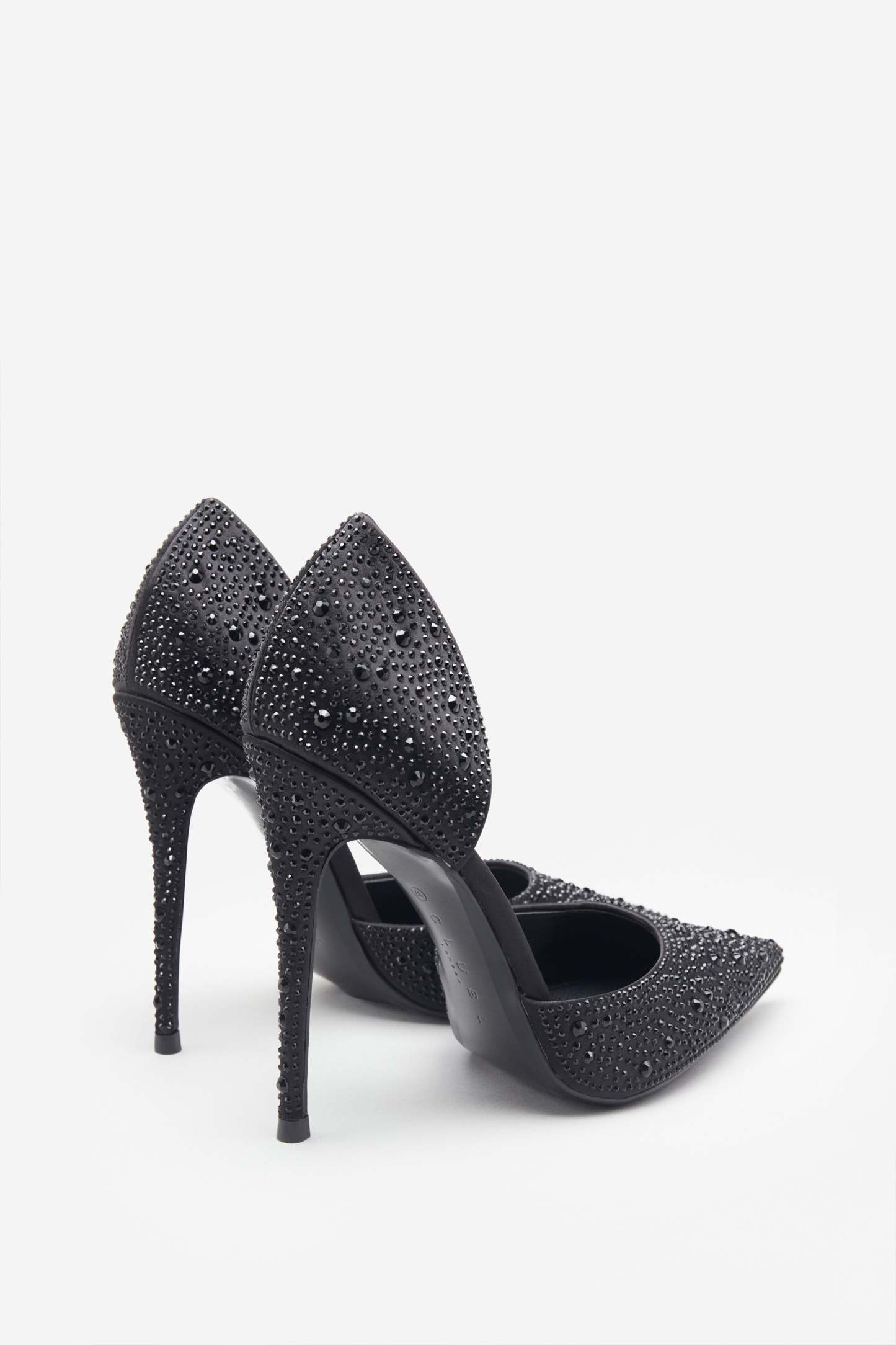 Catcher Black Diamante Pointed Court Heels-Babyboo Dress Store. All Rights Reserved.