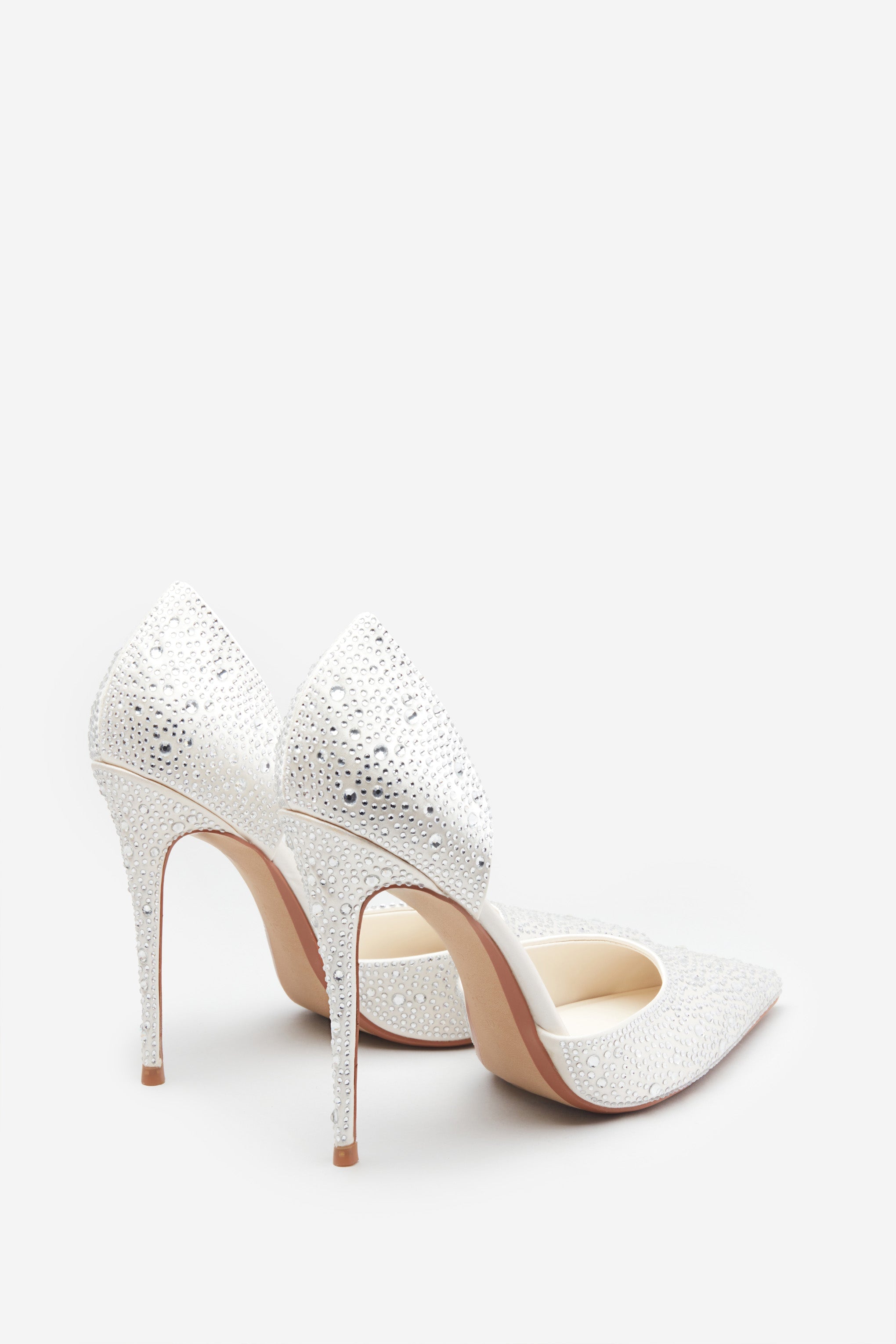Catcher Ivory Diamante Pointed Court Heels-Babyboo Dress Store. All Rights Reserved.