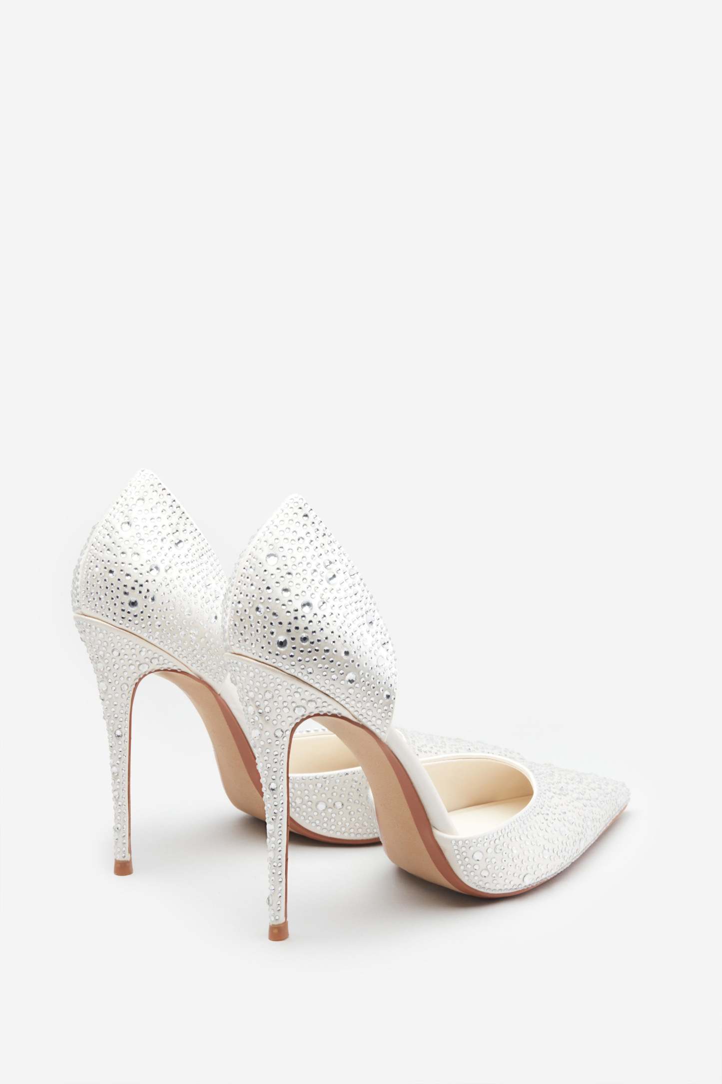 Catcher Ivory Diamante Pointed Court Heels-Babyboo Dress Store. All Rights Reserved.