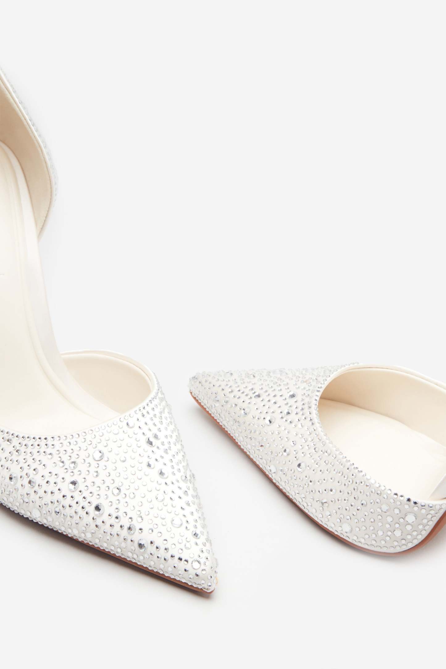 Catcher Ivory Diamante Pointed Court Heels-Babyboo Dress Store. All Rights Reserved.