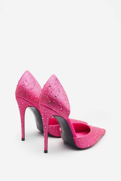 Catcher Pink Diamante Pointed Court Heels-Babyboo Dress Store. All Rights Reserved.
