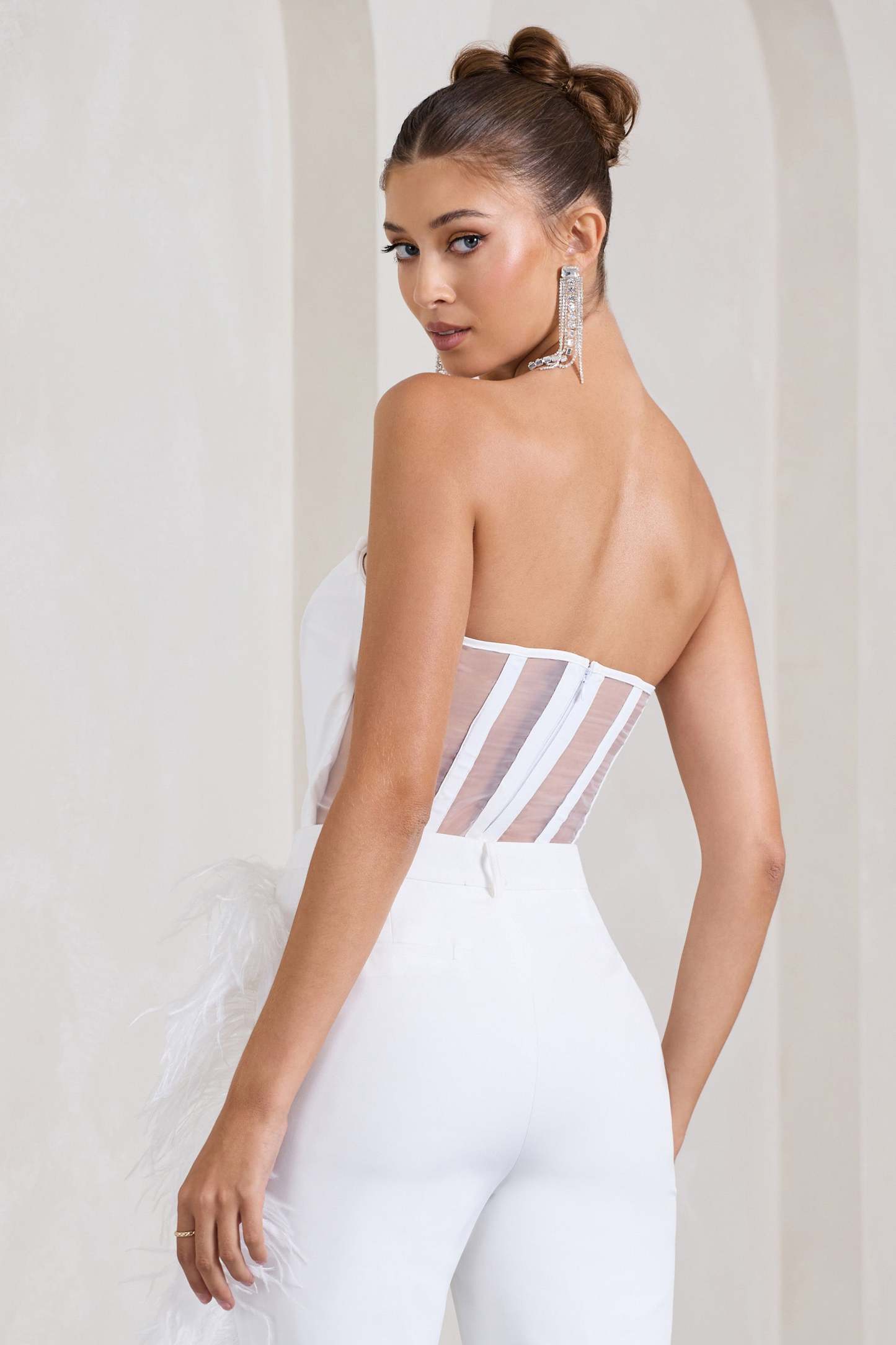Coupled Up White Corset Strapless Bodysuit-Babyboo Dress Store. All Rights Reserved.