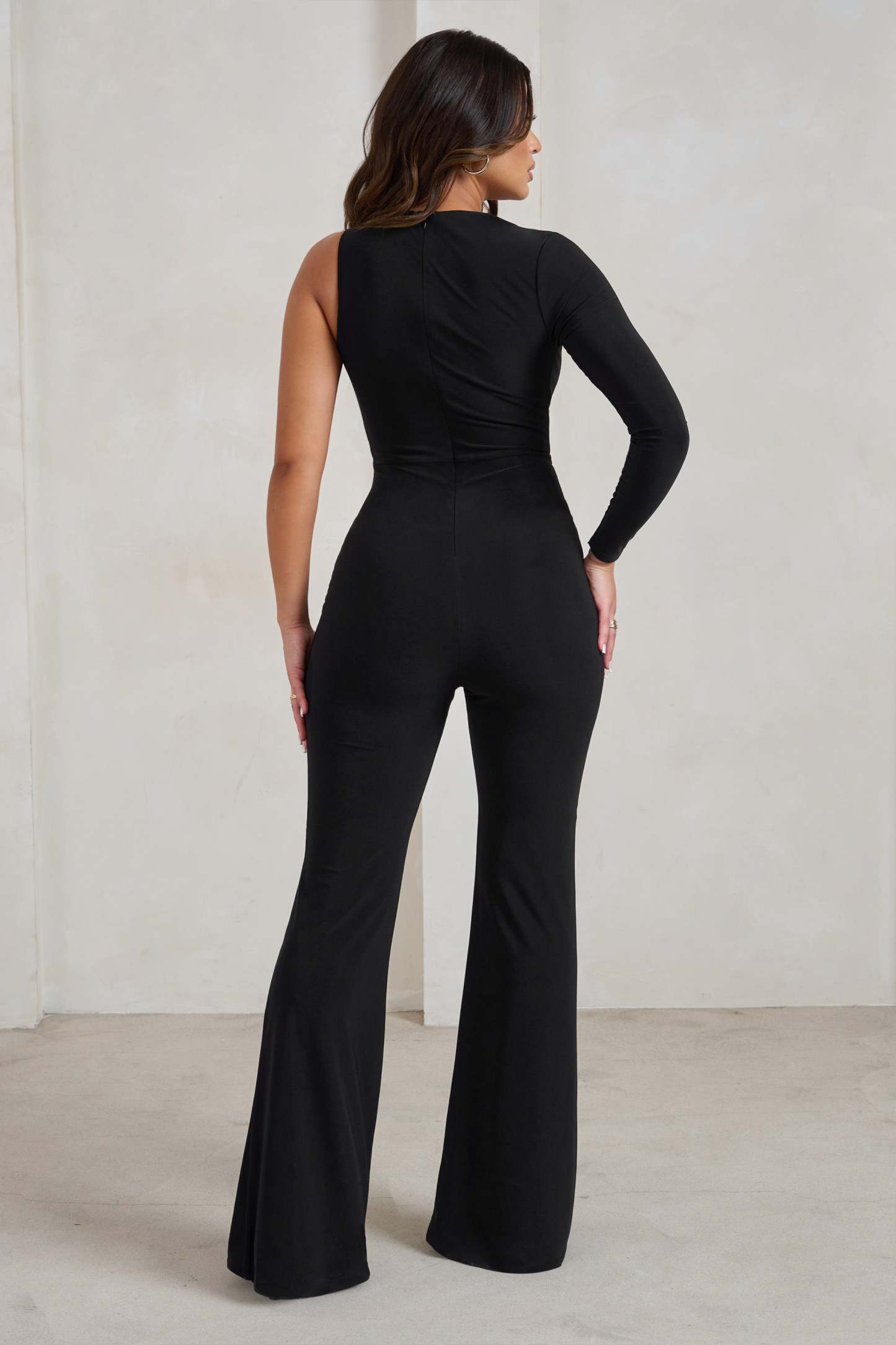 Dancefloor Blitz Black One Shoulder Jumpsuit-Babyboo Dress Store. All Rights Reserved.