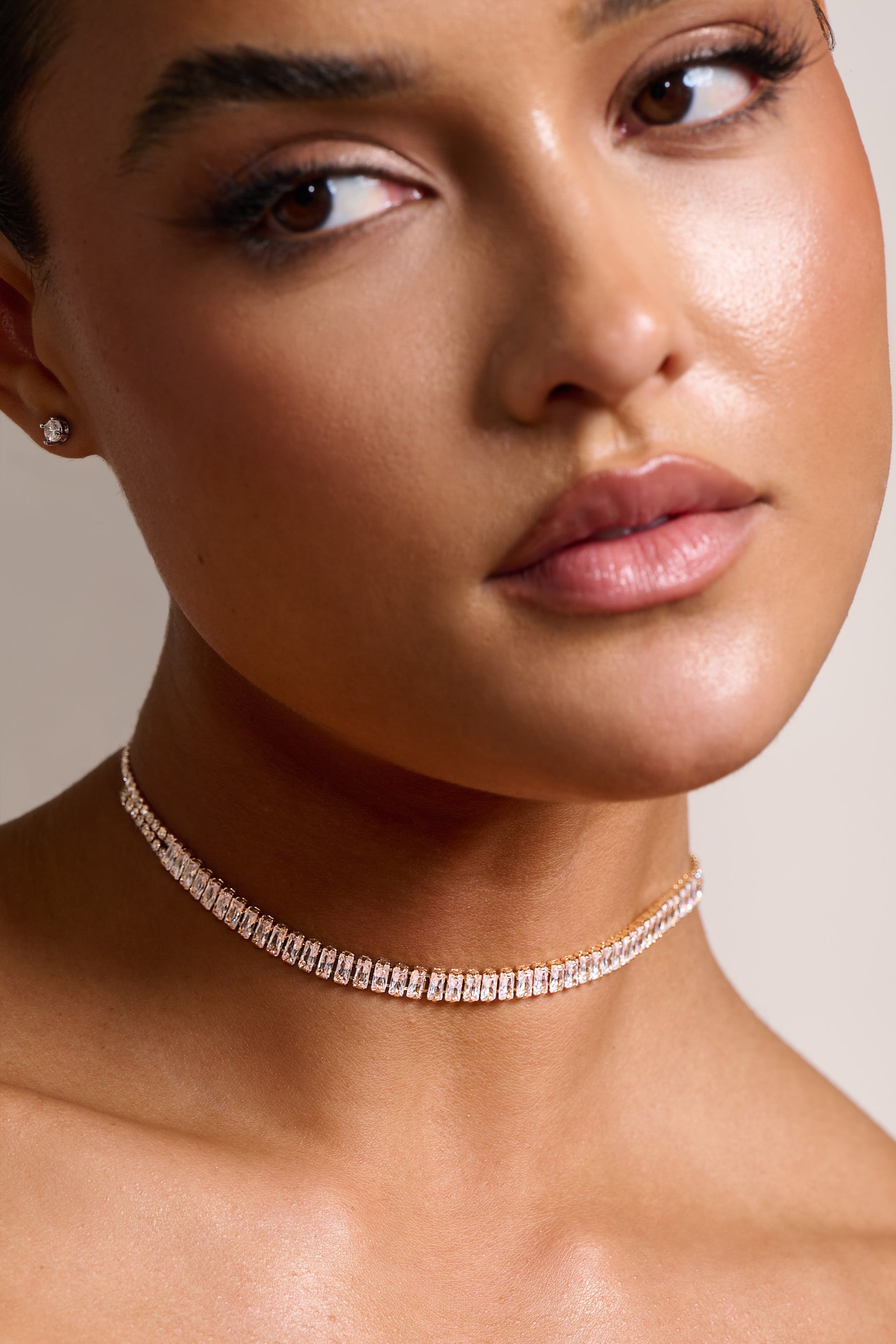 Morgan Gold Diamante Tennis Necklace-Babyboo Dress Store. All Rights Reserved.