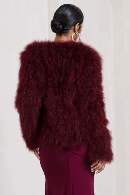 Aves Port Short Fluffy Feather Jacket