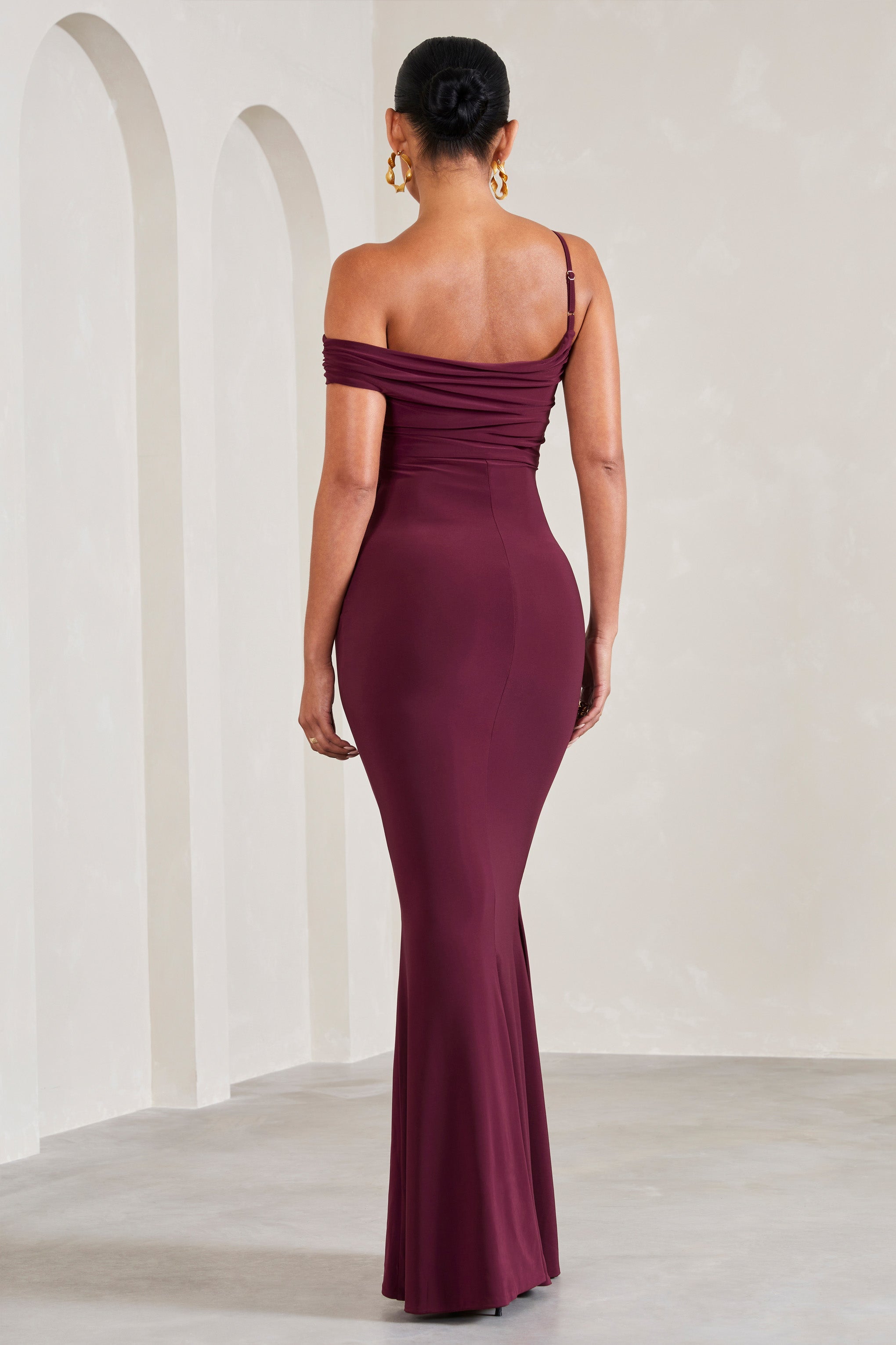 My Wish Burgundy Strappy Asymmetric Maternity Maxi Dress-Babyboo Dress Store. All Rights Reserved.