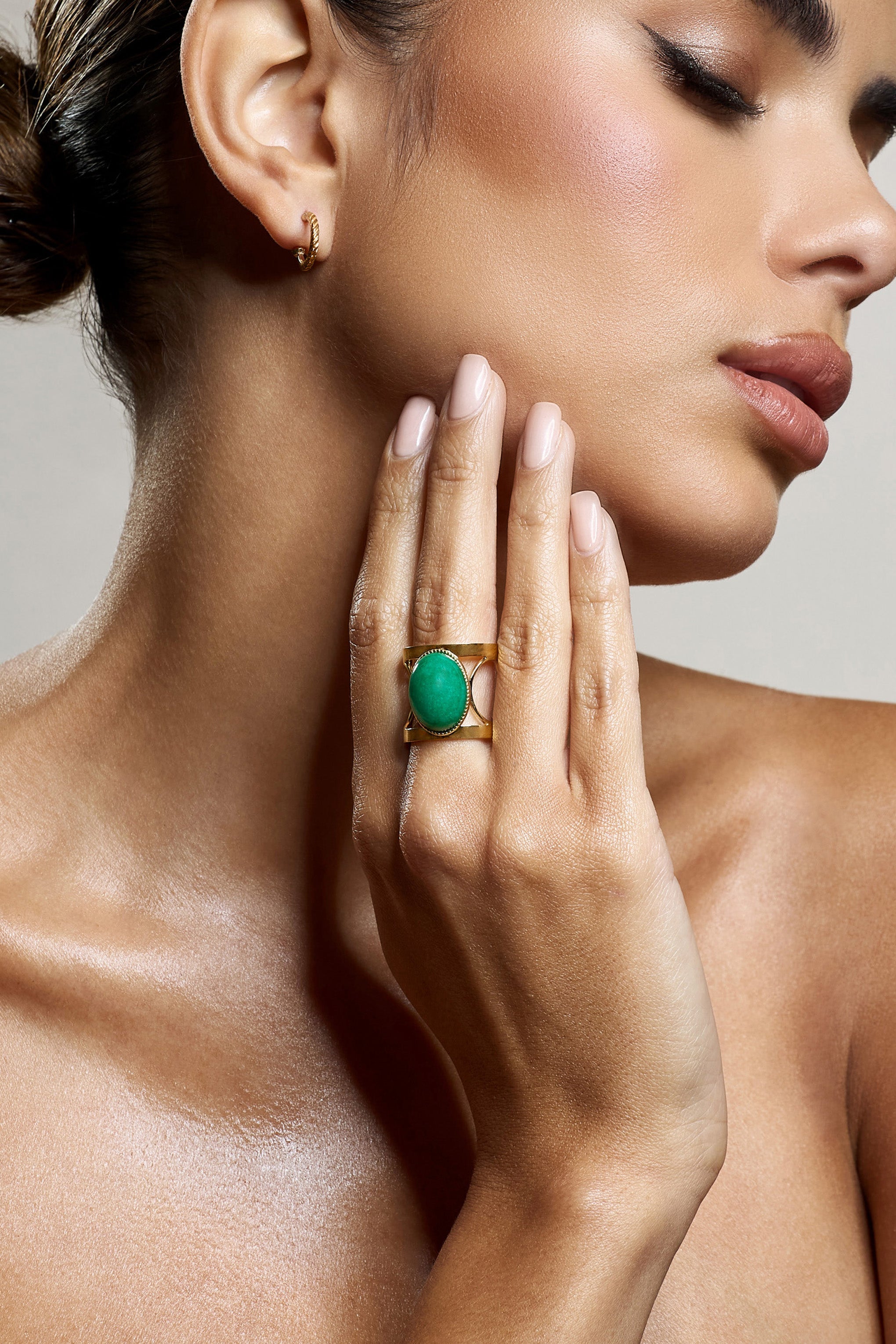 Caspian Green Pendant Adjustable Ring-Babyboo Dress Store. All Rights Reserved.