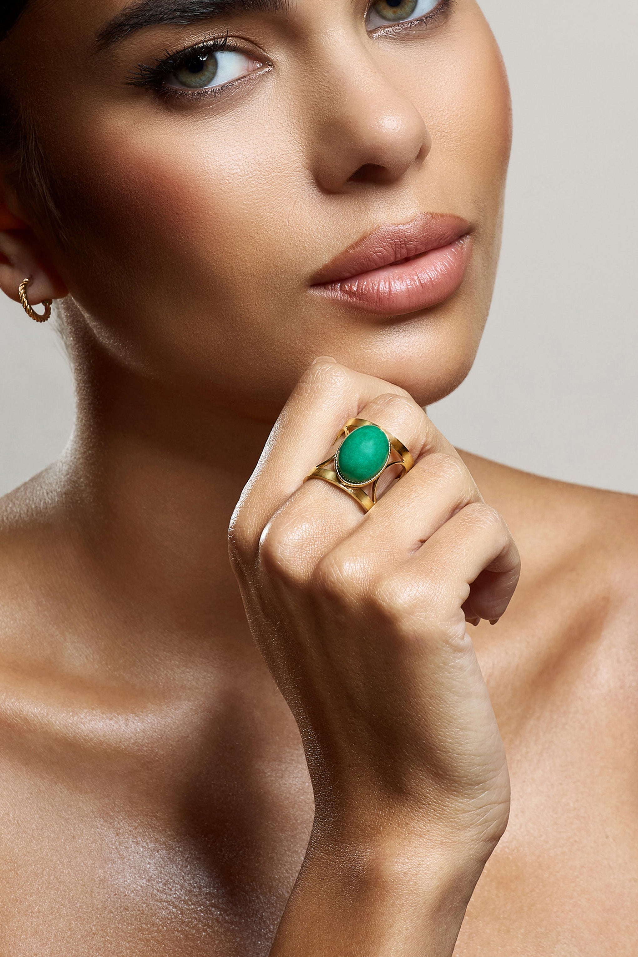 Caspian Green Pendant Adjustable Ring-Babyboo Dress Store. All Rights Reserved.