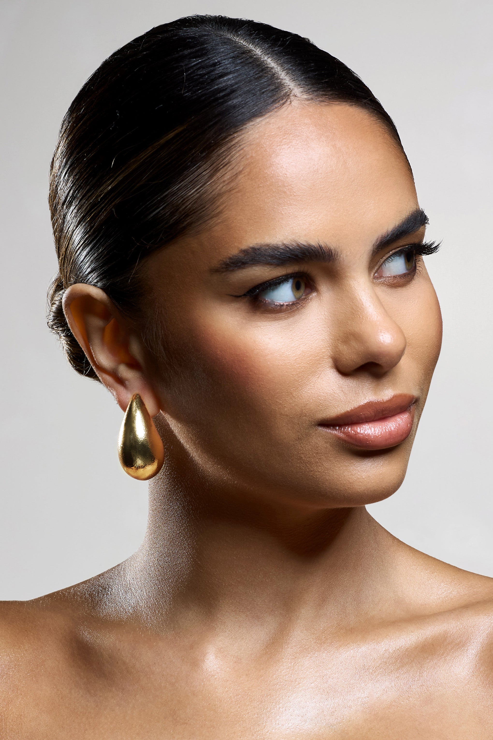 Normani Rose Gold Textured TearDrop Earrings-Babyboo Dress Store. All Rights Reserved.