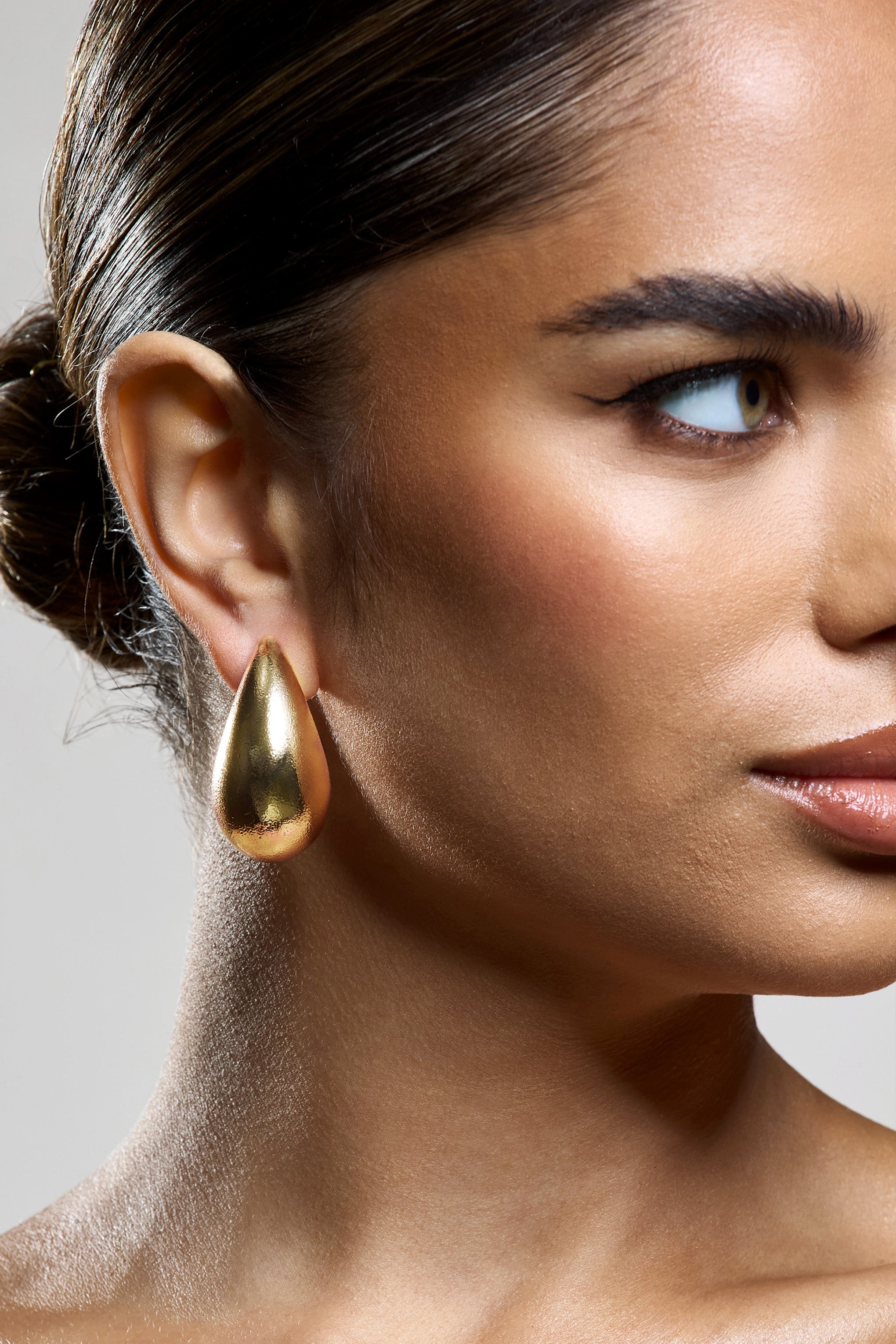 Normani Rose Gold Textured TearDrop Earrings-Babyboo Dress Store. All Rights Reserved.