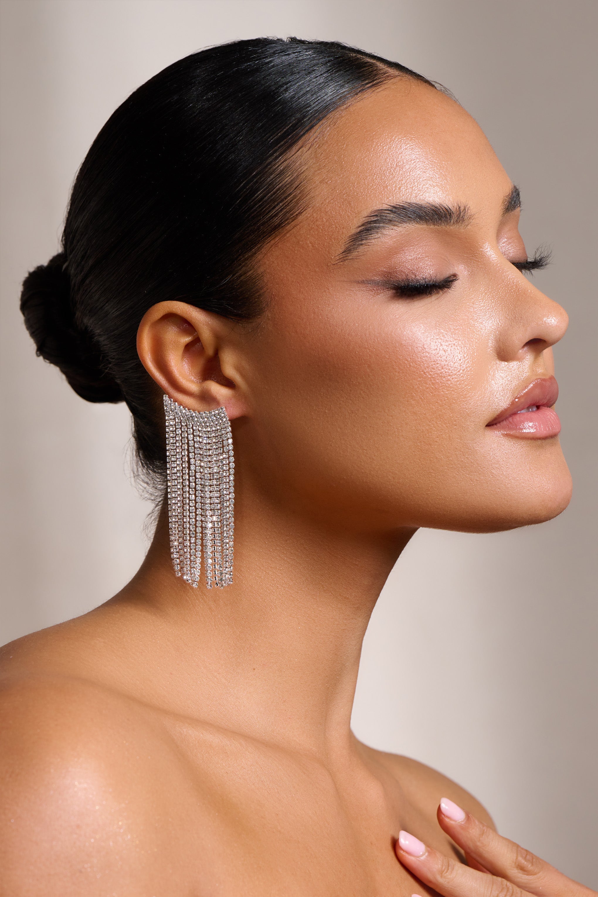 Monika Silver Tassel Earrings-Babyboo Dress Store. All Rights Reserved.