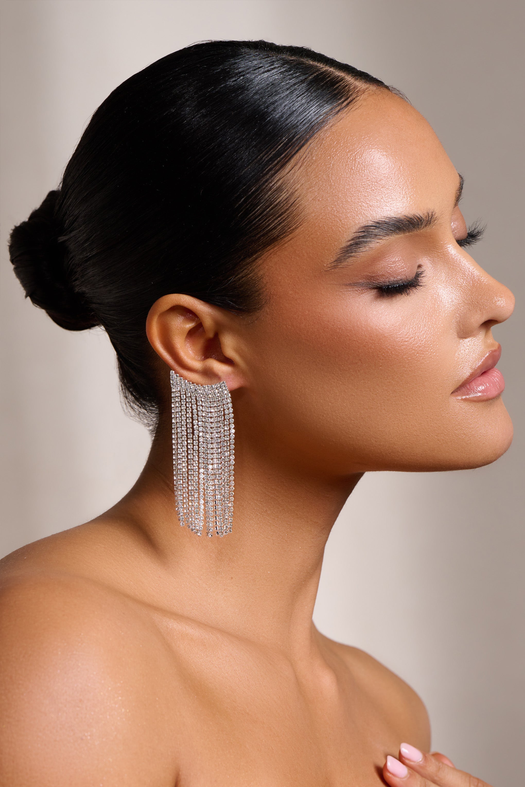 Monika Silver Tassel Earrings-Babyboo Dress Store. All Rights Reserved.