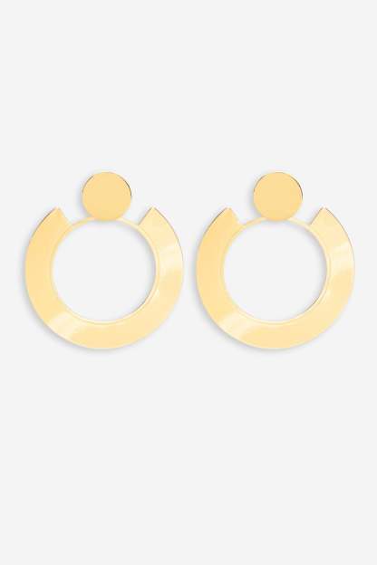 Danica Gold Abstract Hoop Earrings-Babyboo Dress Store. All Rights Reserved.