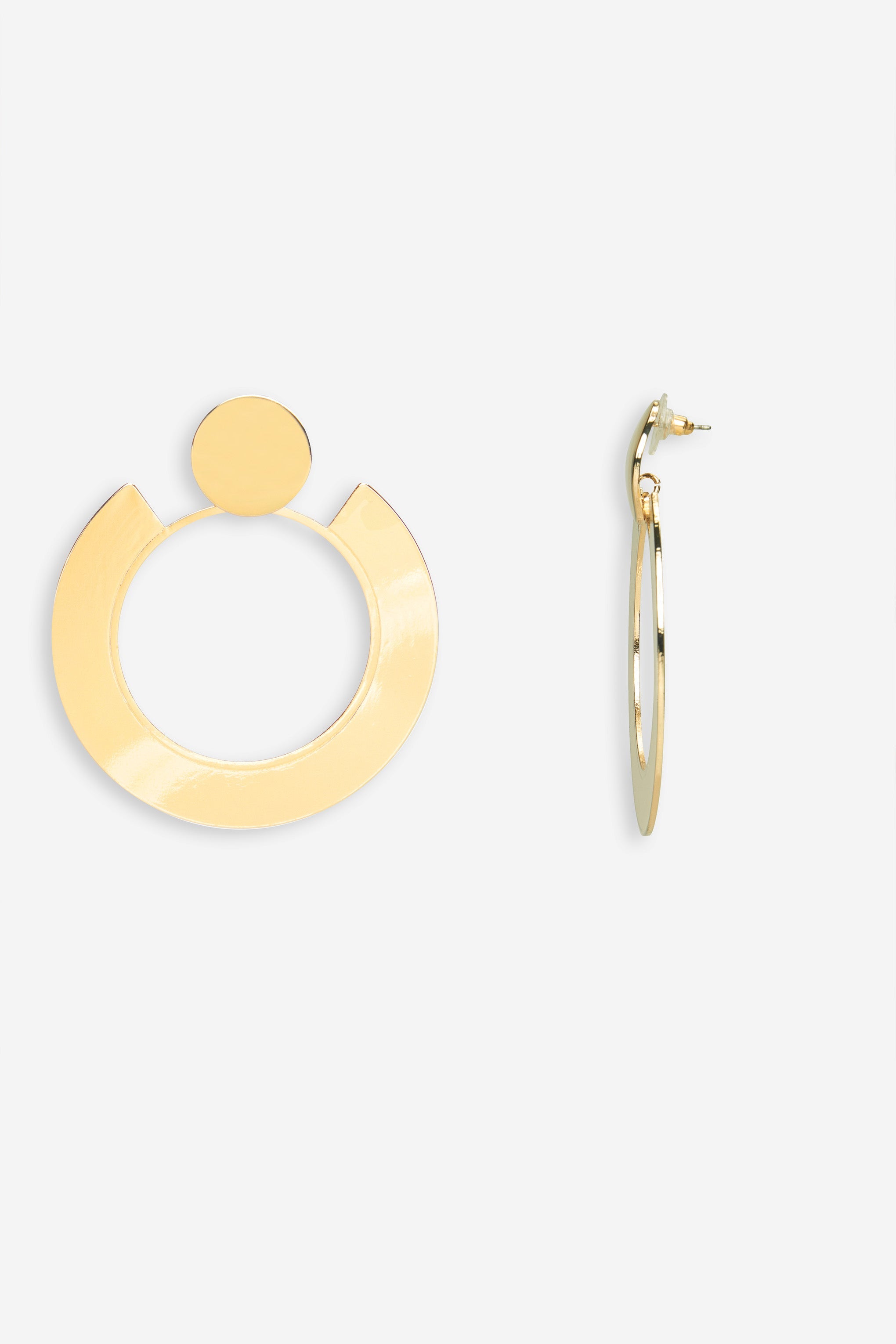 Danica Gold Abstract Hoop Earrings-Babyboo Dress Store. All Rights Reserved.