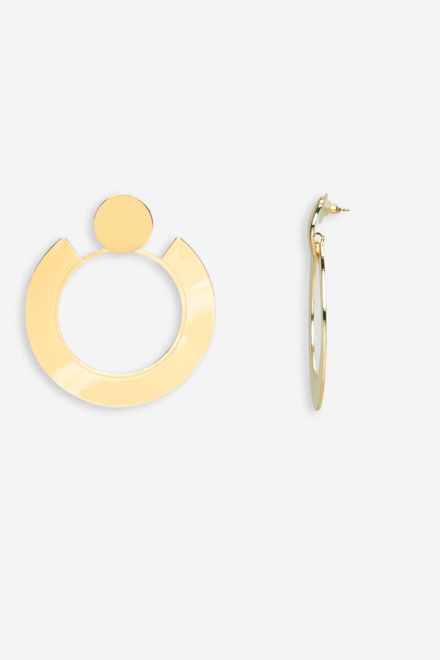 Danica Gold Abstract Hoop Earrings-Babyboo Dress Store. All Rights Reserved.