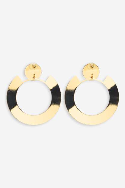 Danica Gold Abstract Hoop Earrings-Babyboo Dress Store. All Rights Reserved.