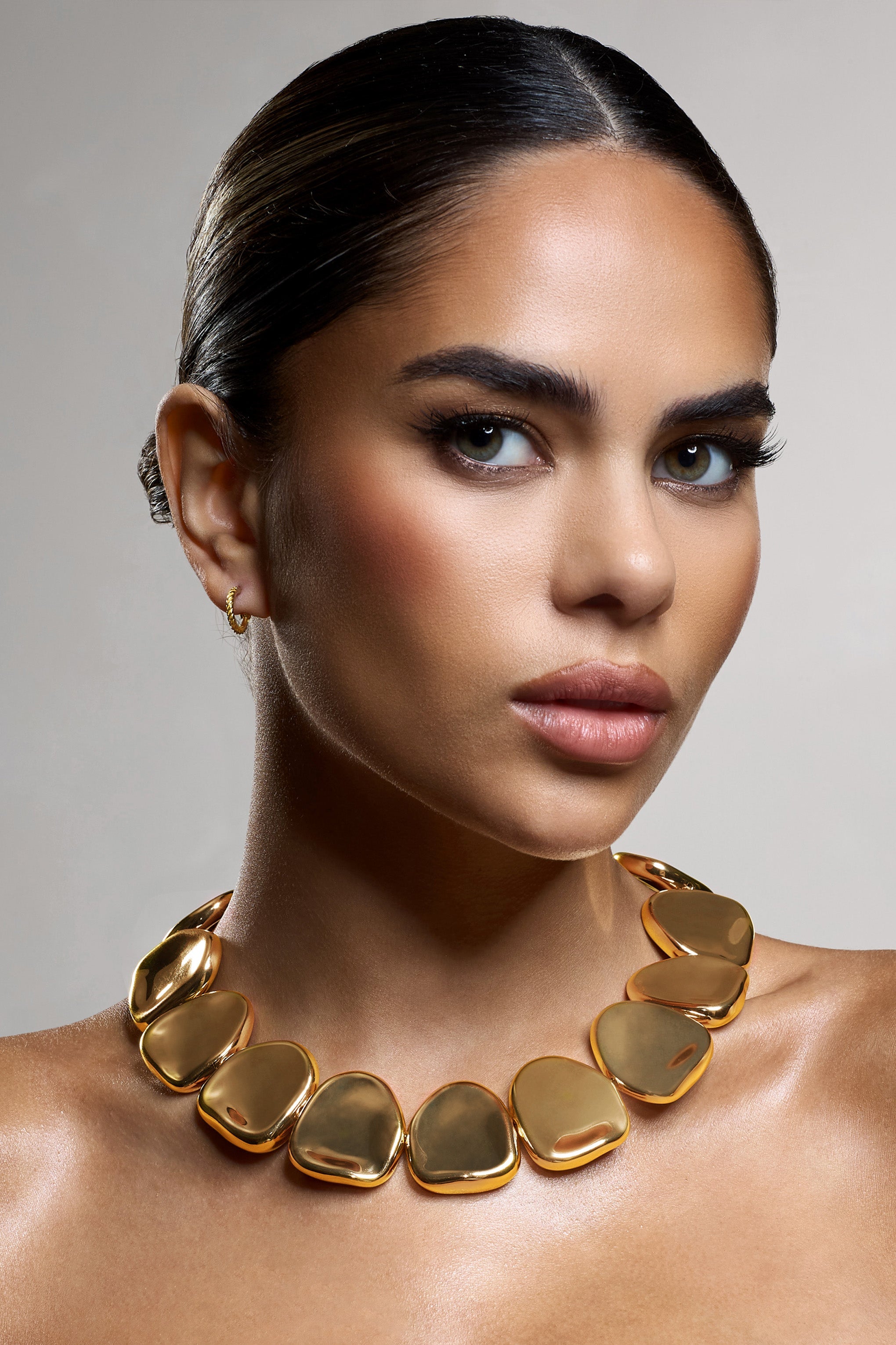 Cadiz Gold Stone Statement Necklace-Babyboo Dress Store. All Rights Reserved.
