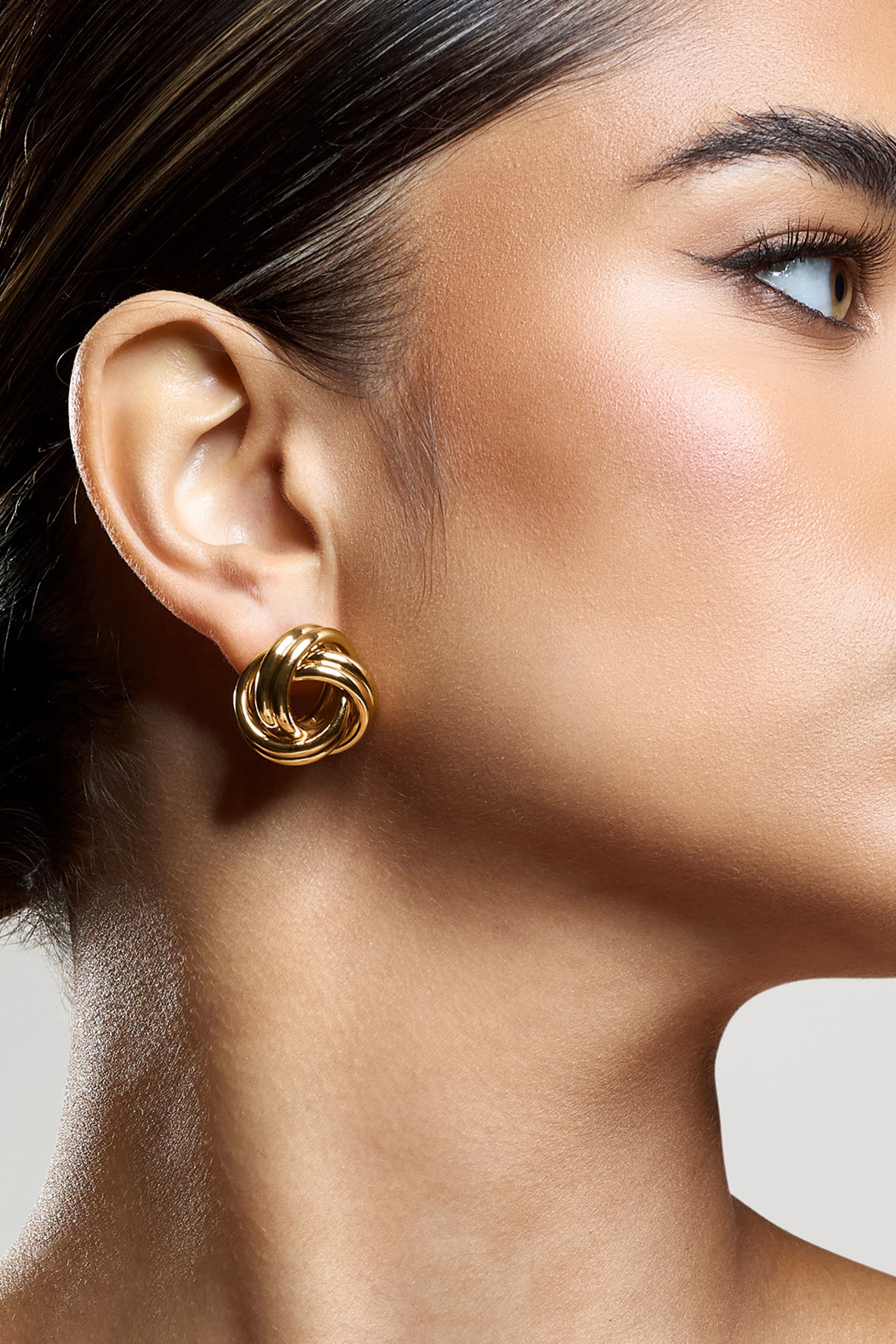 Ohio Gold Knot Earrings-Babyboo Dress Store. All Rights Reserved.