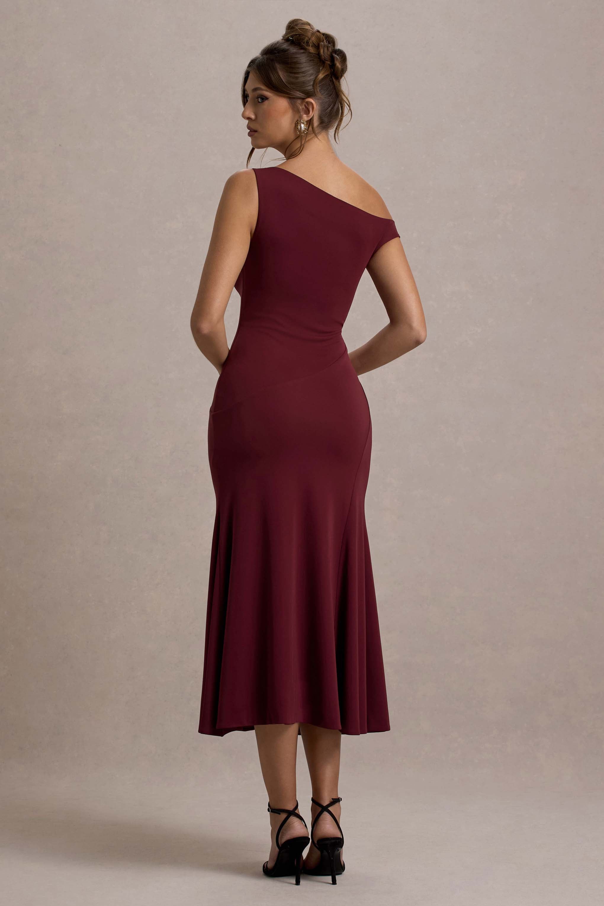 Kerensa Port One-Shoulder Midi Dress