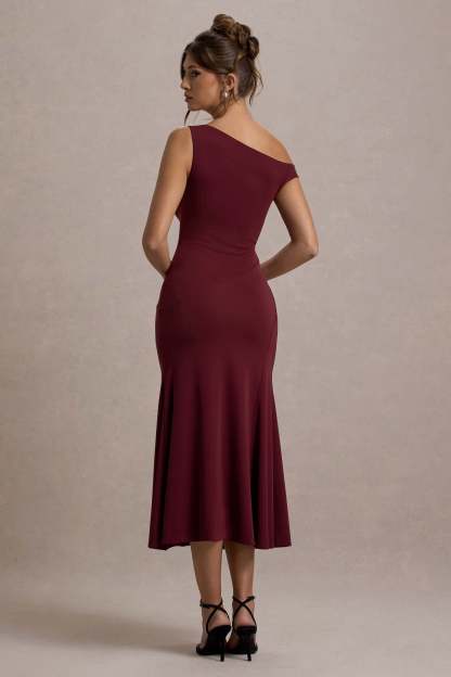 Kerensa Port One-Shoulder Midi Dress