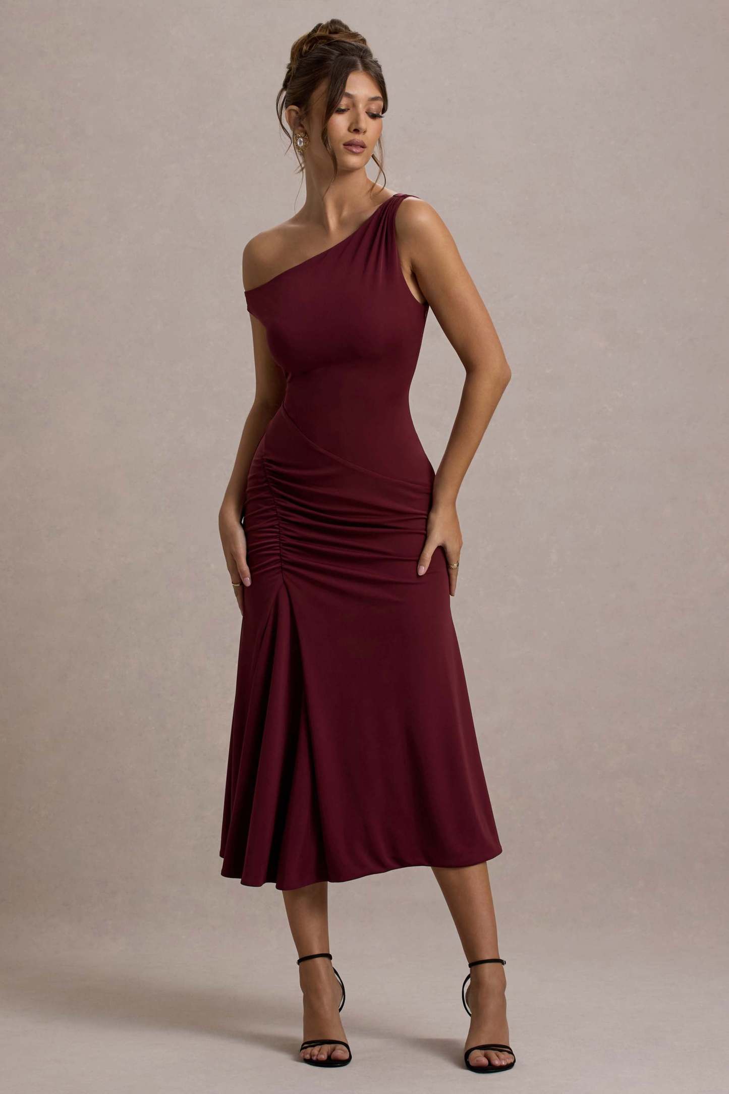 Kerensa Port One-Shoulder Midi Dress