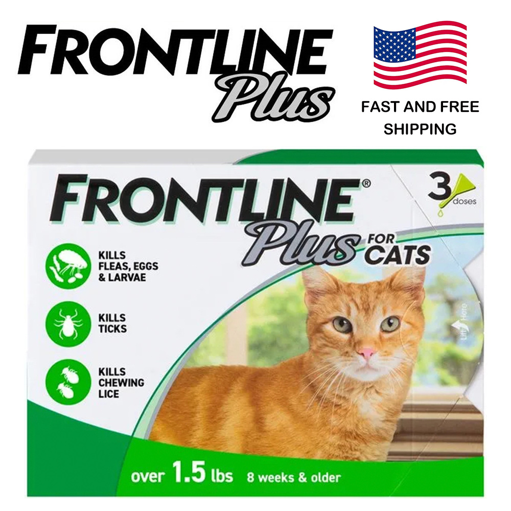 Frontline Plus Flea and Tick Treatment for Cats and Kittens |6 mos, 8 mos, 12mos  protection|  