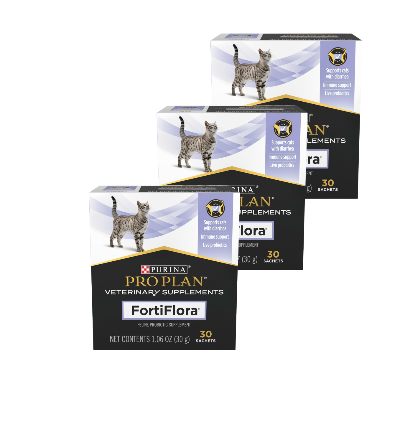Purina Pro Plan Veterinary Supplements FortiFlora Cat Probiotic Supplement for Cats with Diarrhea - 30 ct. Box