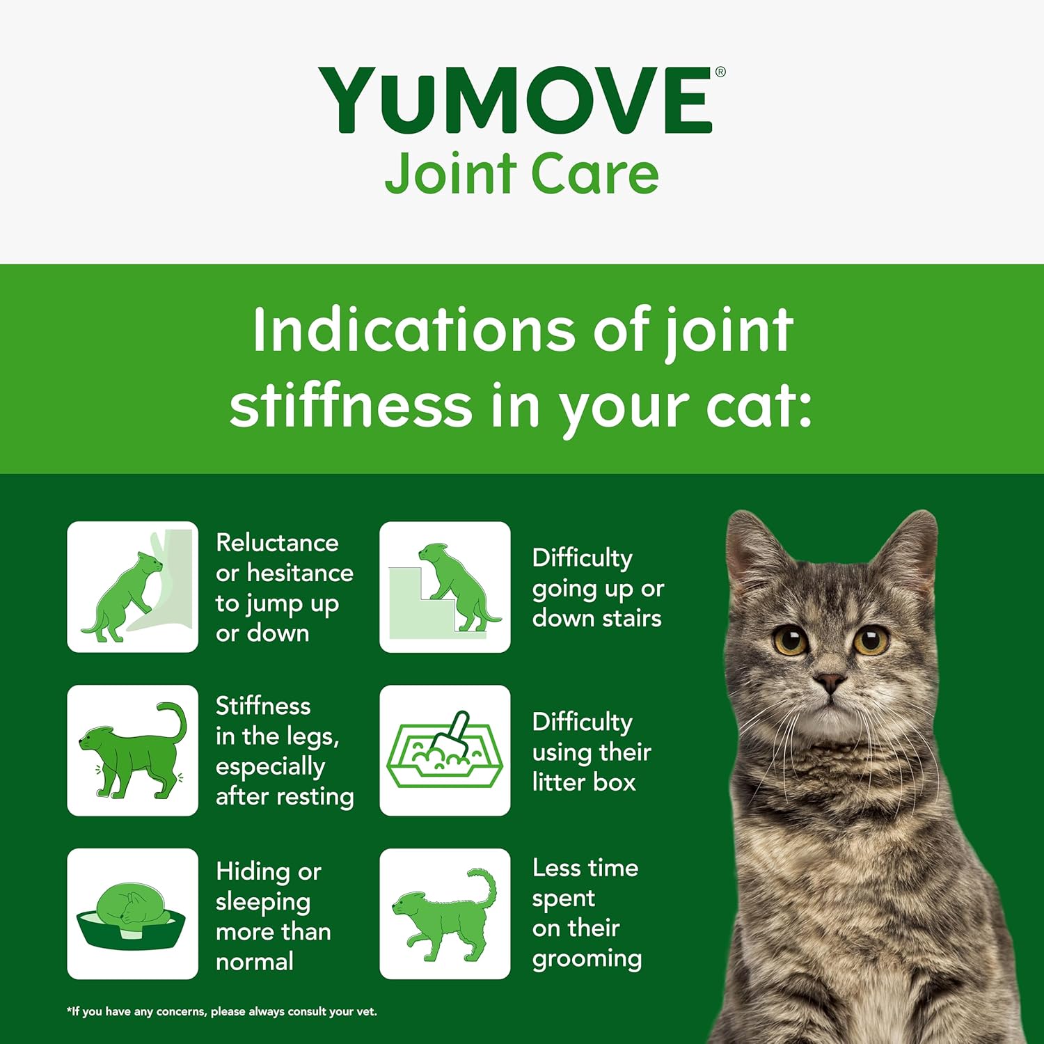 YuMOVE Senior Cat Joint Supplement | Glucosamine + Chondroitin | 60 Capsules
