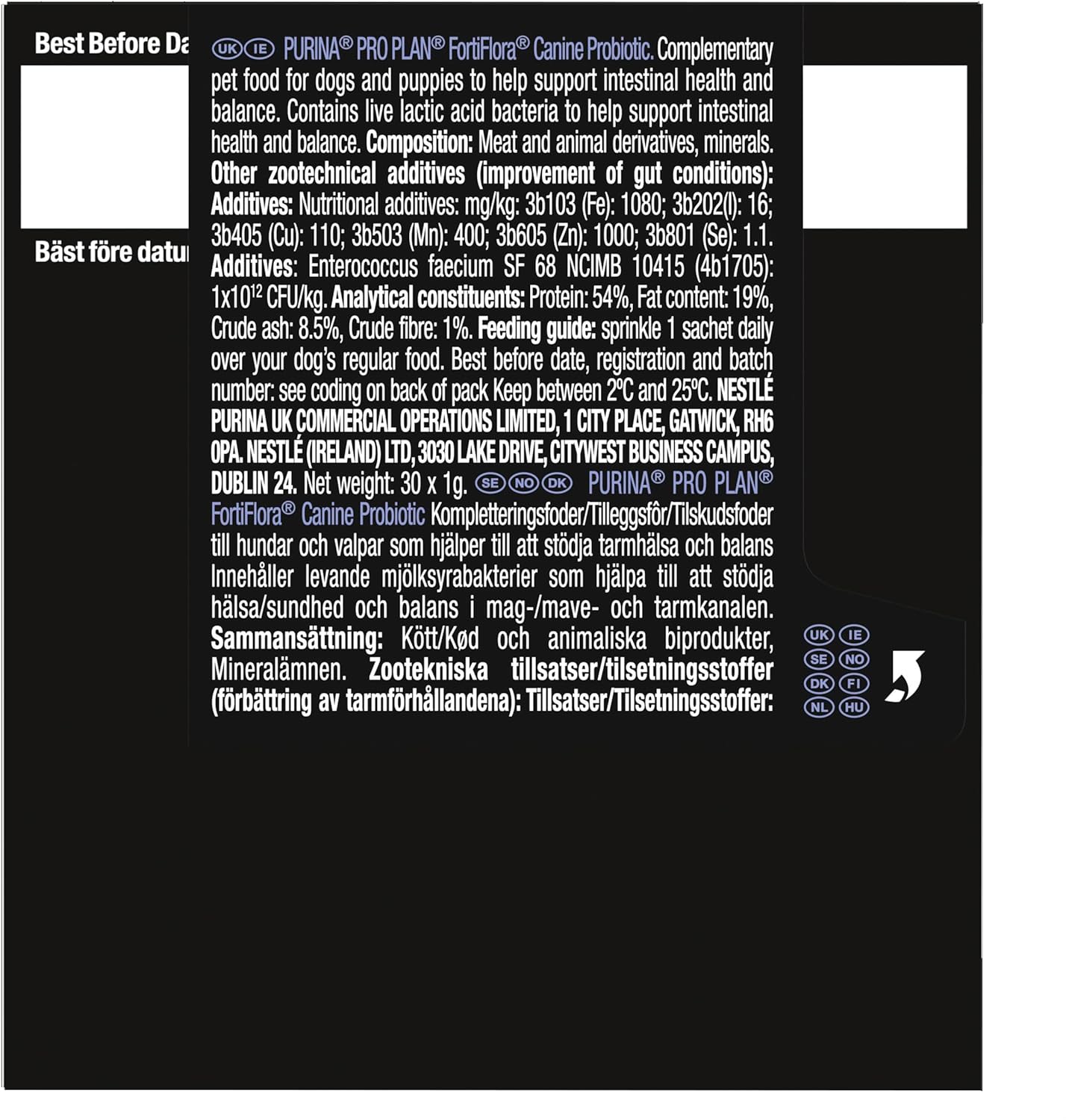 PurinaPROPLAN FortiFlora Dog Probiotic Sachet 30x1g