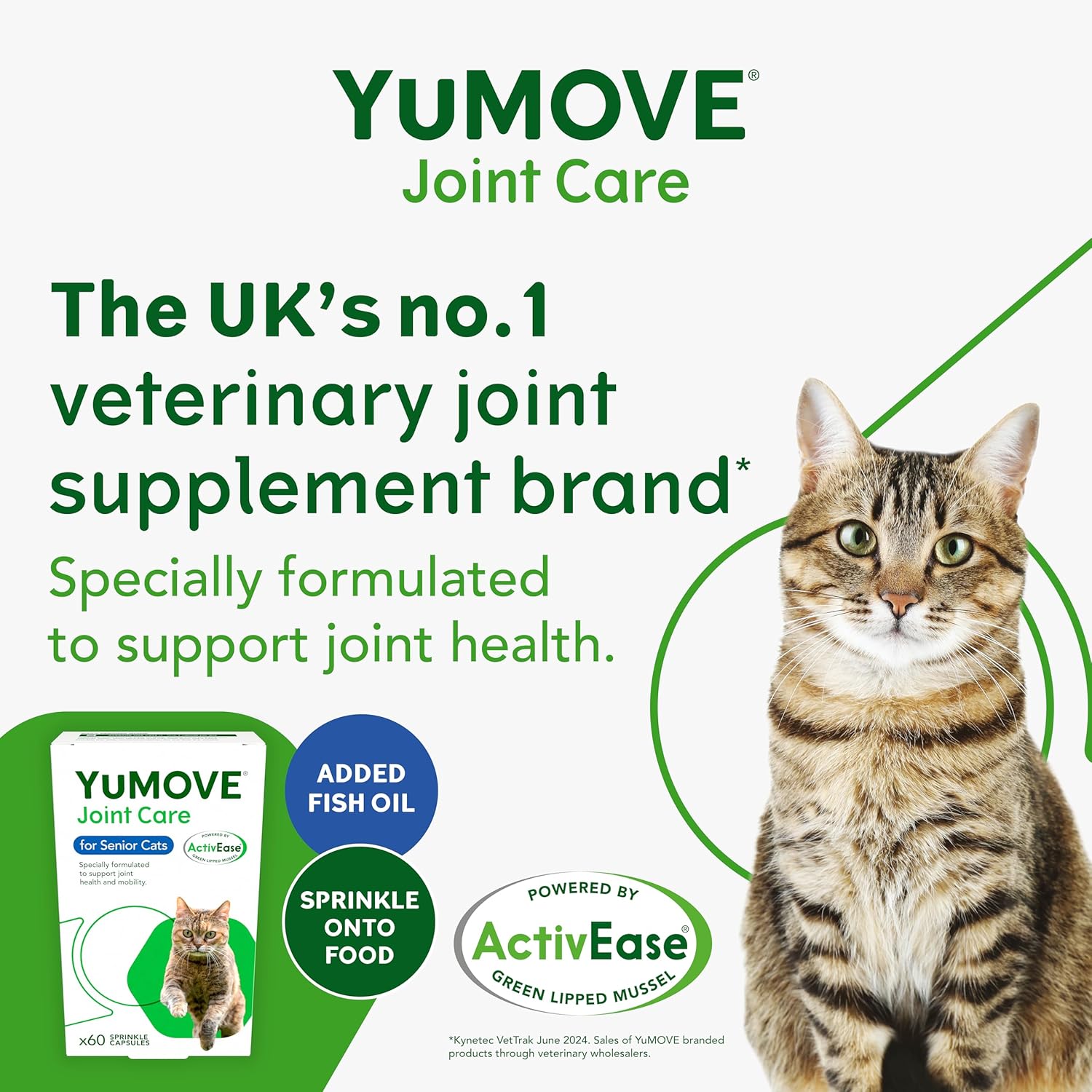 YuMOVE Senior Cat Joint Supplement | Glucosamine + Chondroitin | 60 Capsules