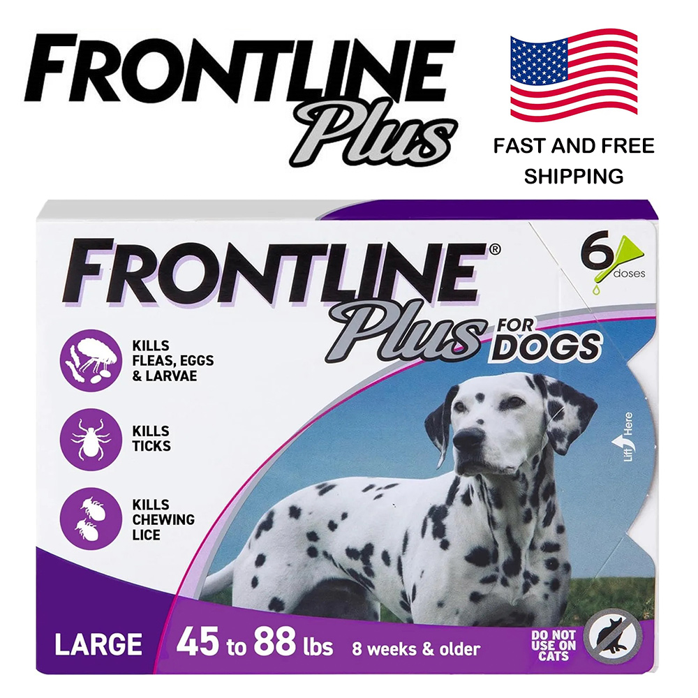 FRONTLINE Plus for Dogs Flea and Tick Treatment | 6 Dose, 8 Doses, 12 Doses