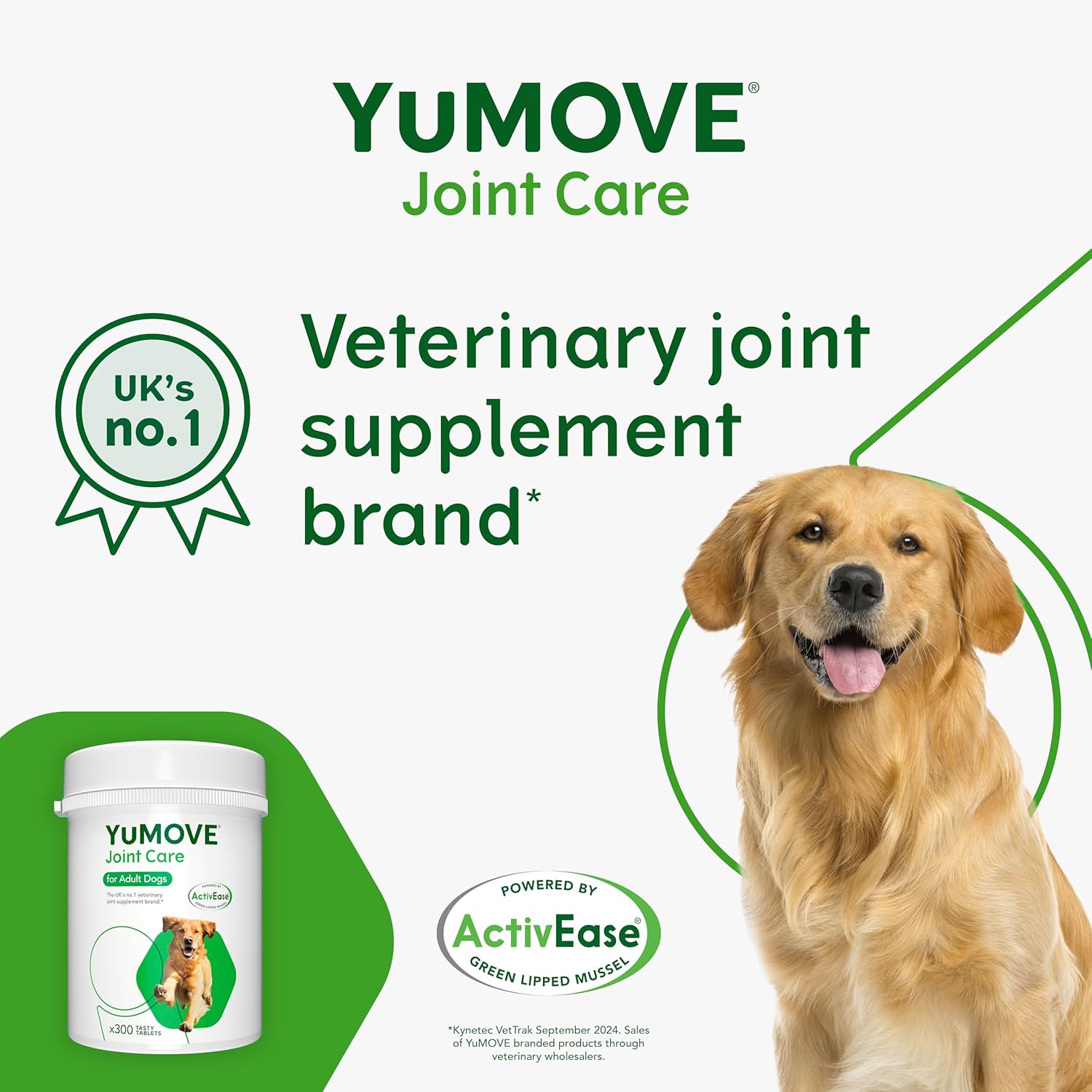 YuMOVE Dog Joint Aid – Glucosamine, Chondroitin & Mussel – for Stiff Dogs Age 6–8, 120 Tabs,300 Tabs
