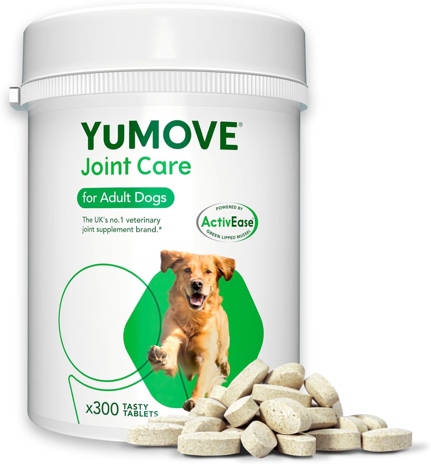 YuMOVE Dog Joint Aid – Glucosamine, Chondroitin & Mussel – for Stiff Dogs Age 6–8, 120 Tabs,300 Tabs
