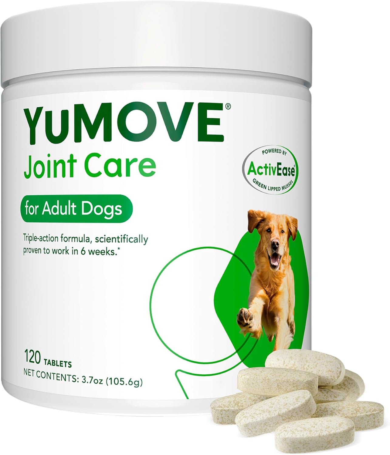 YuMOVE Dog Joint Aid – Glucosamine, Chondroitin & Mussel – for Stiff Dogs Age 6–8, 120 Tabs,300 Tabs