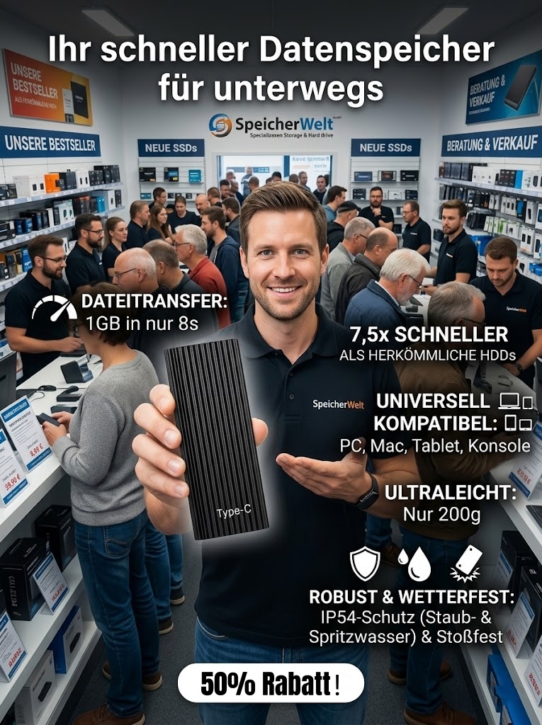 【🔥16TB Mini-Festplatte mit großer Kapazität】💌8-Sekunden-Übertragung -💖Plug-and-Play -🖐️Handflächengröße -💻Kompatibel mit verschiedenen Geräten