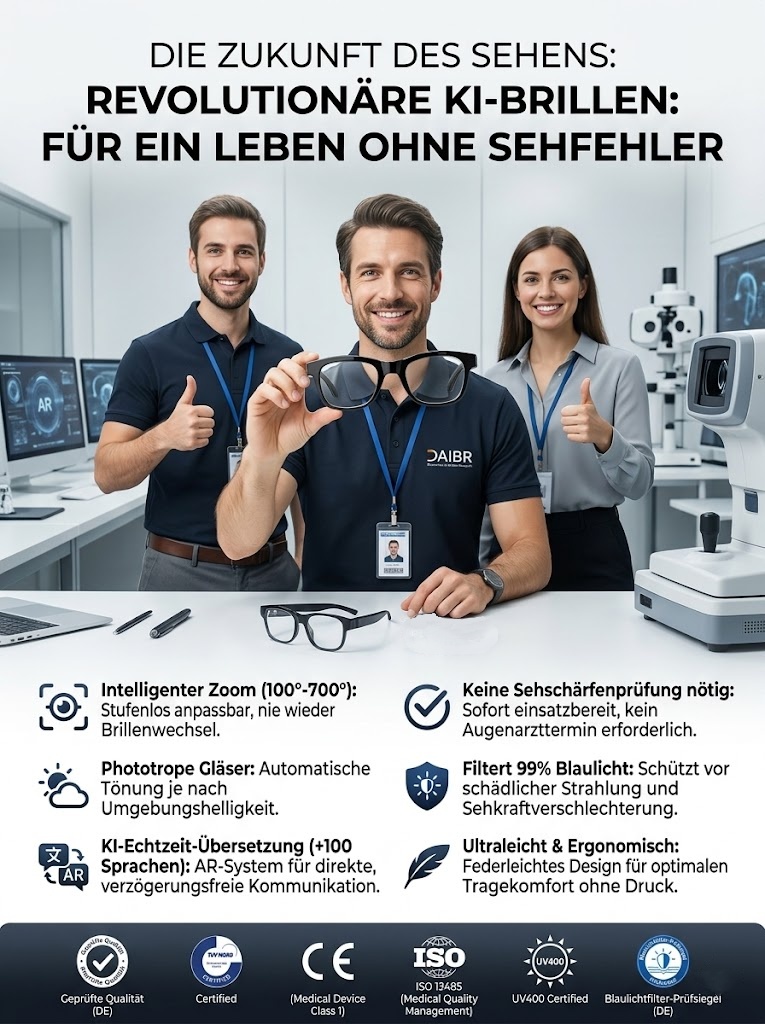 【👓3-in-1 Smartbrille mit Zoom, Farbwechsel und Echtzeitübersetzung】